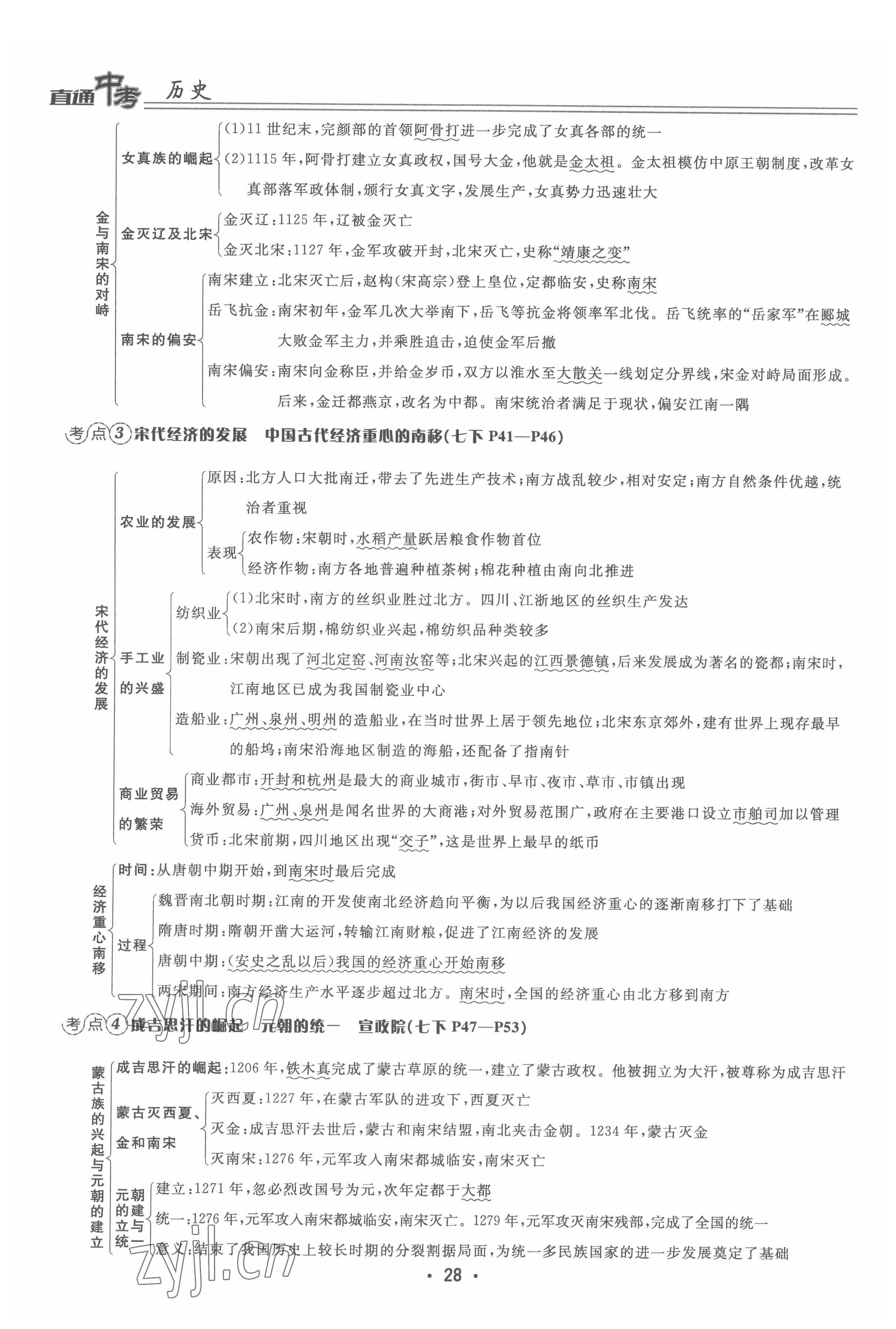2022年直通中考?xì)v史重慶專版 參考答案第28頁