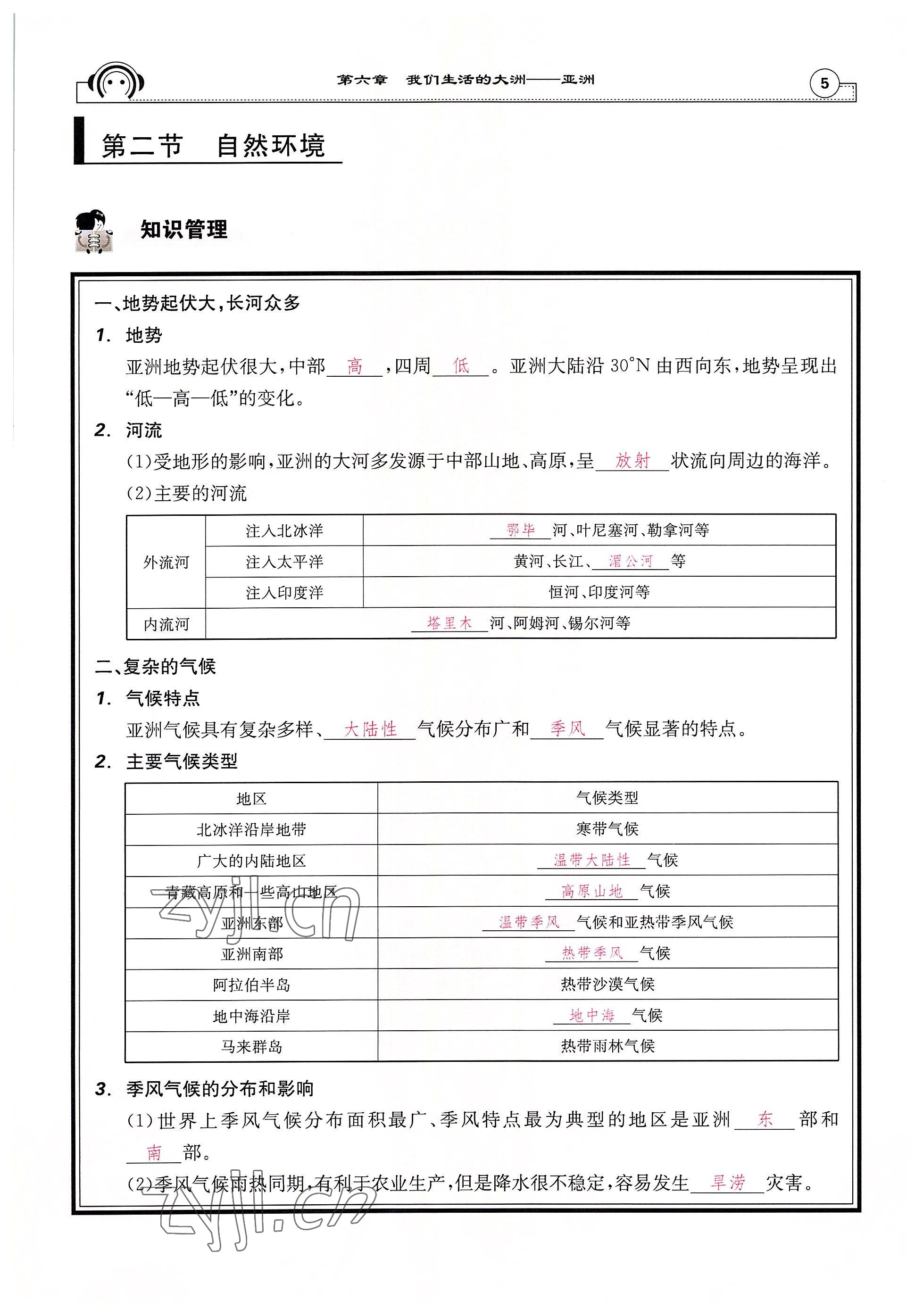 2022年全效學(xué)習(xí)學(xué)業(yè)評(píng)價(jià)方案七年級(jí)地理下冊(cè)人教版 參考答案第5頁(yè)