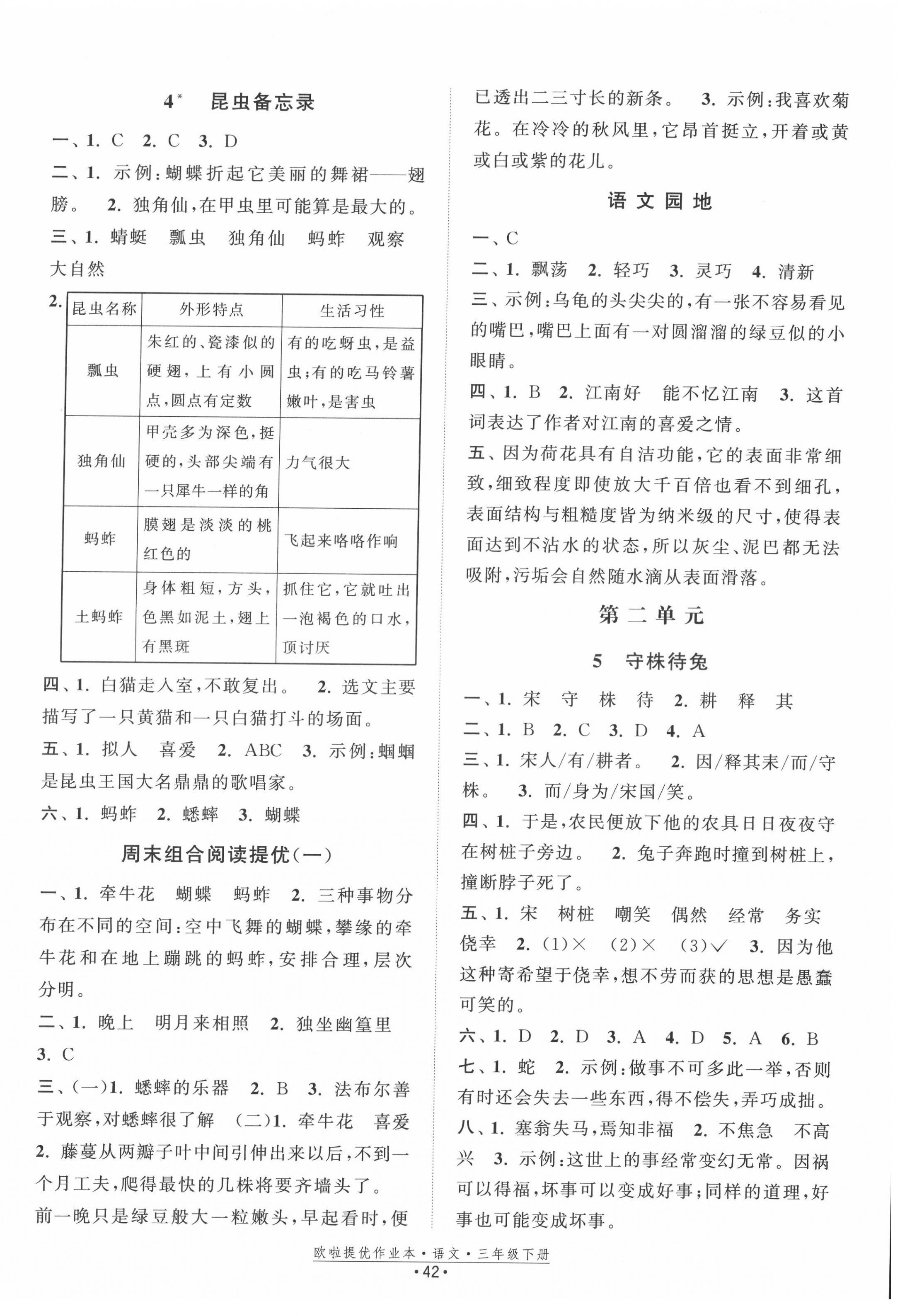 2022年歐啦提優作業本三年級語文下冊人教版 第2頁