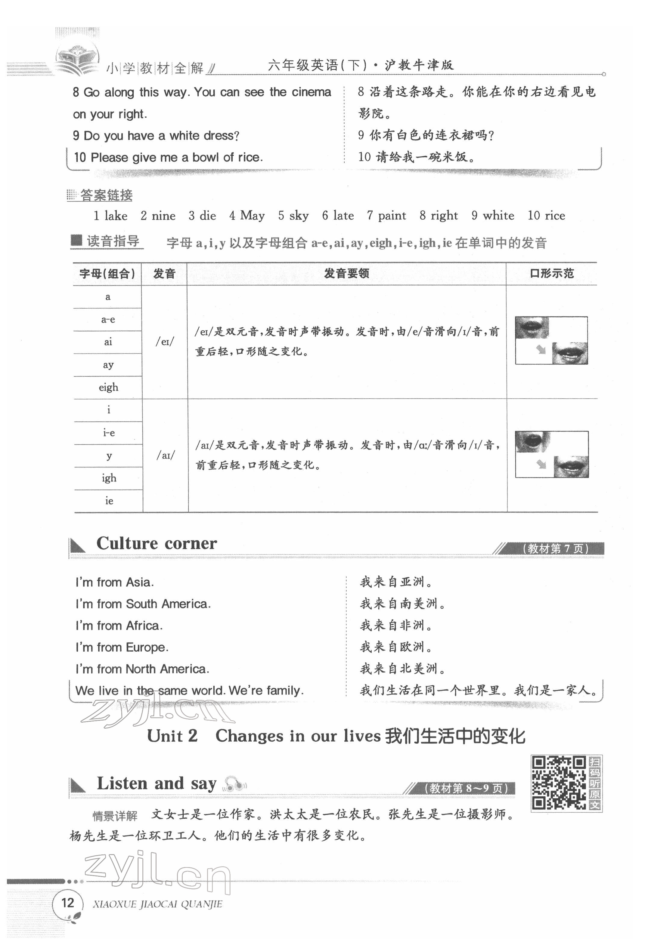 2022年教材課本六年級(jí)英語(yǔ)下冊(cè)滬教版 參考答案第12頁(yè)