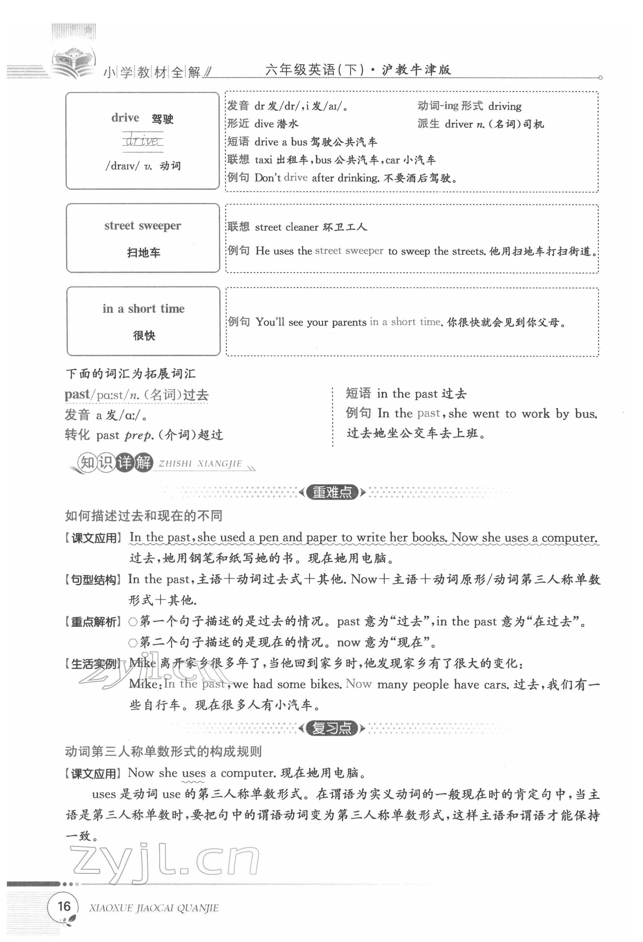 2022年教材課本六年級(jí)英語(yǔ)下冊(cè)滬教版 參考答案第16頁(yè)