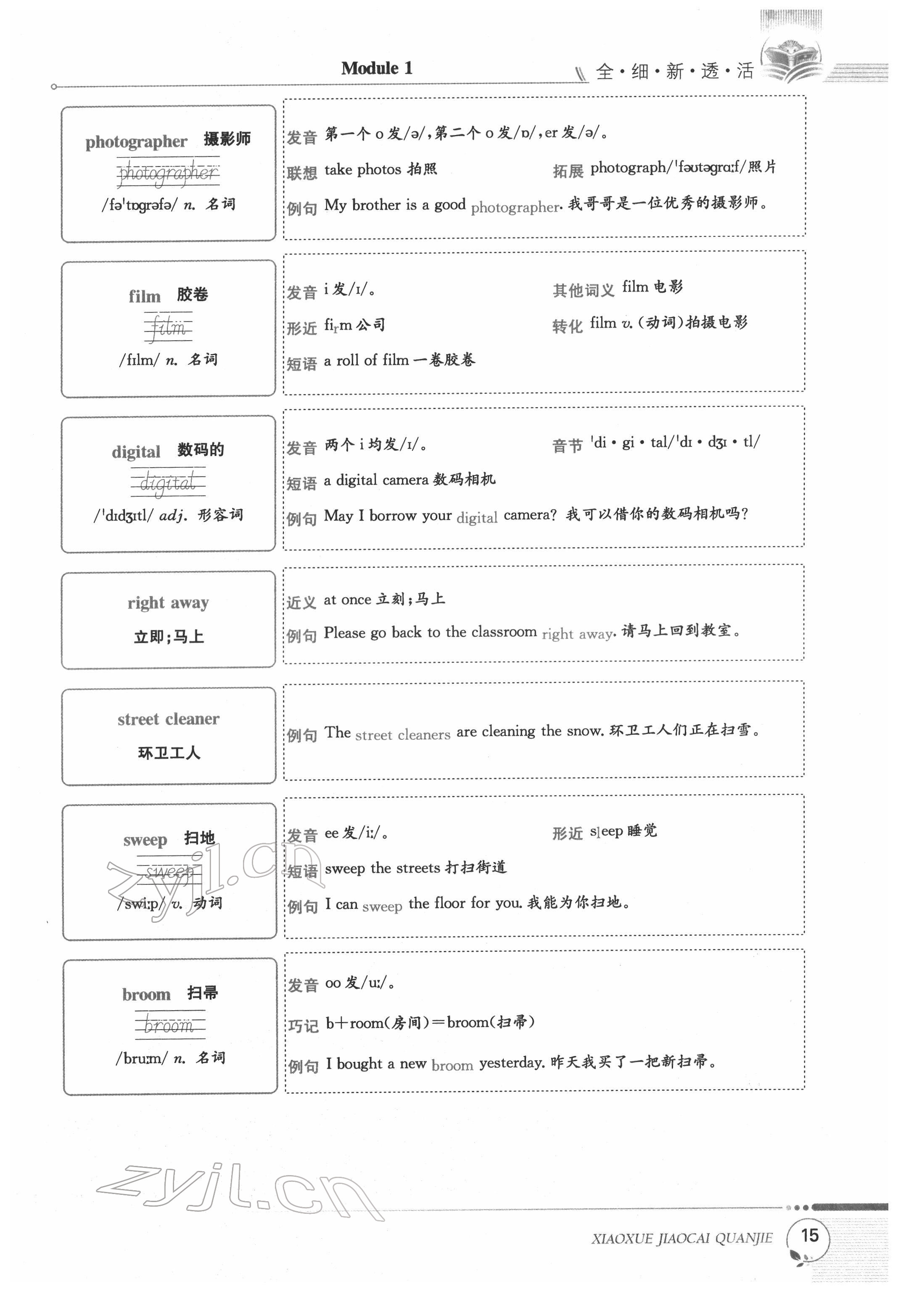 2022年教材課本六年級英語下冊滬教版 參考答案第15頁