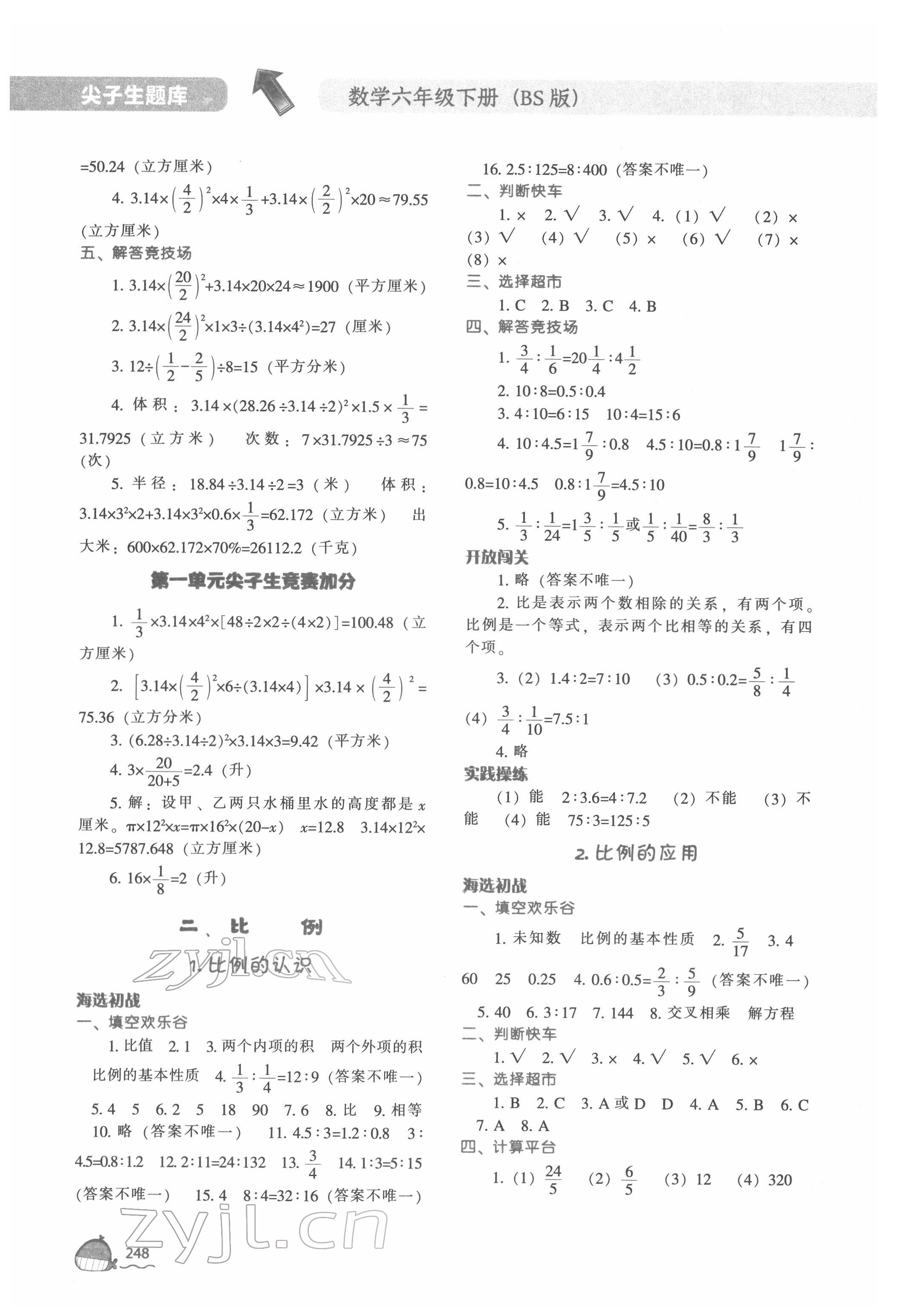 2022年尖子生題庫(kù)六年級(jí)數(shù)學(xué)下冊(cè)北師大版 第4頁(yè)