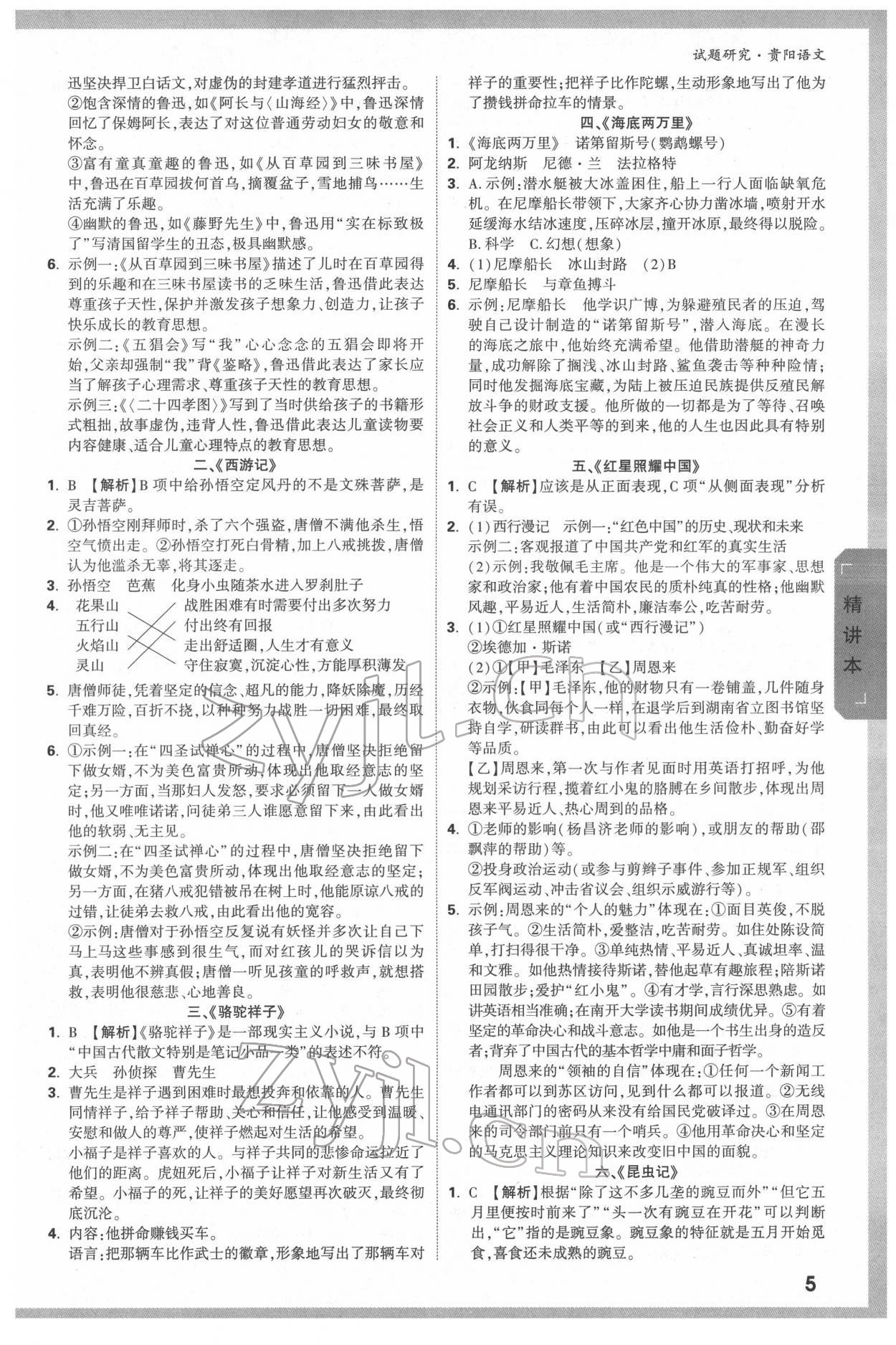 2022年萬(wàn)唯中考試題研究語(yǔ)文貴陽(yáng)專版 第4頁(yè)