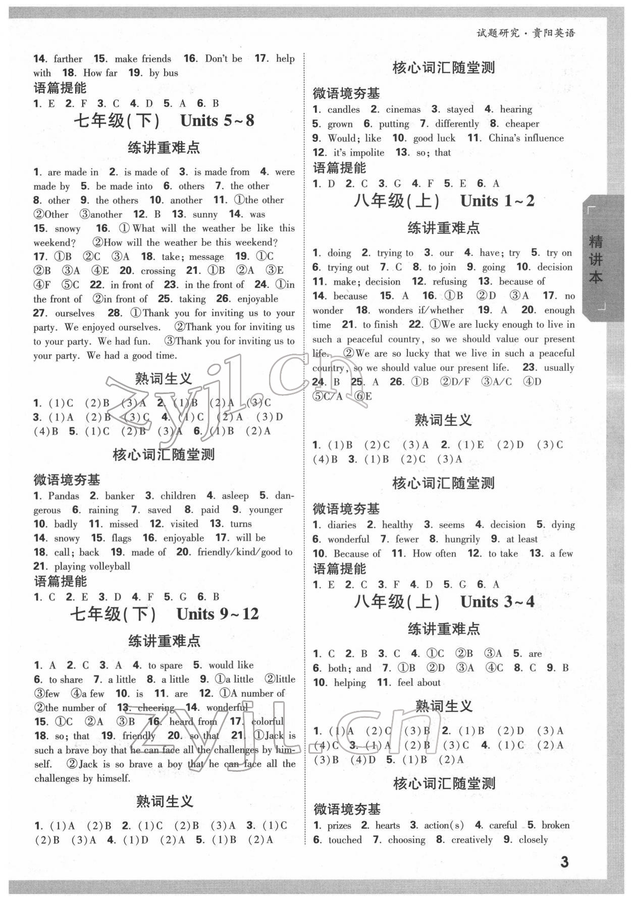 2022年万唯中考试题研究英语贵阳专版&nbsp;第2页
