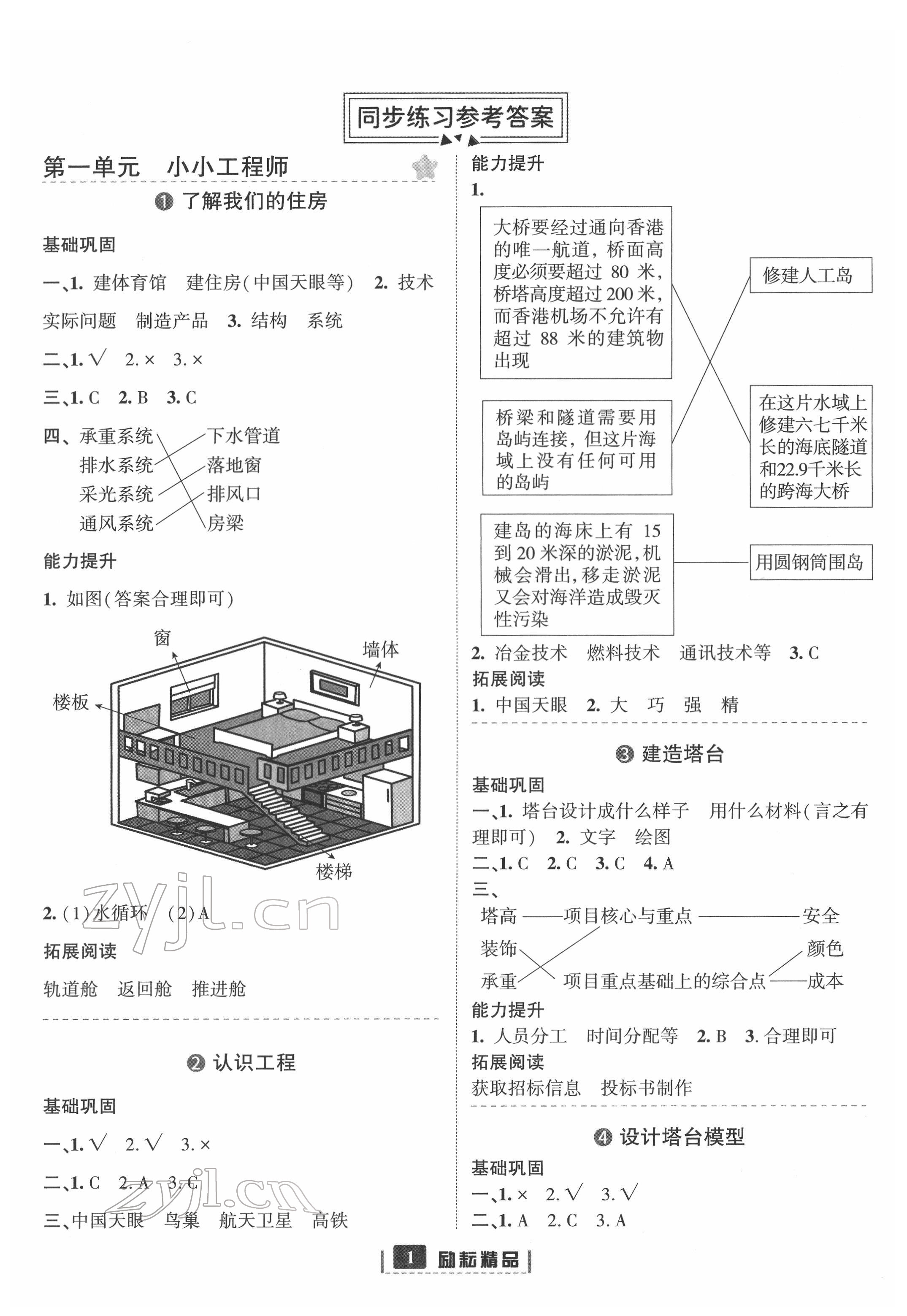 2022年勵耘書業(yè)勵耘新同步六年級科學下冊教科版 第1頁