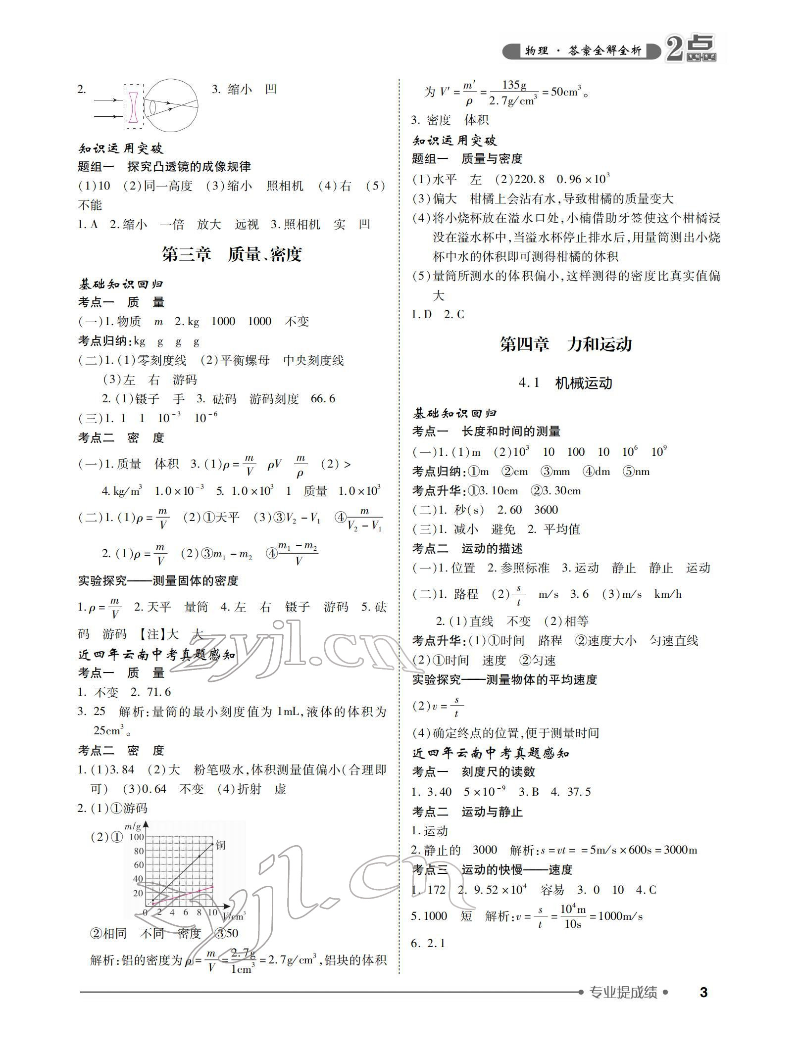 2022年2點(diǎn)備考案中考物理 參考答案第3頁