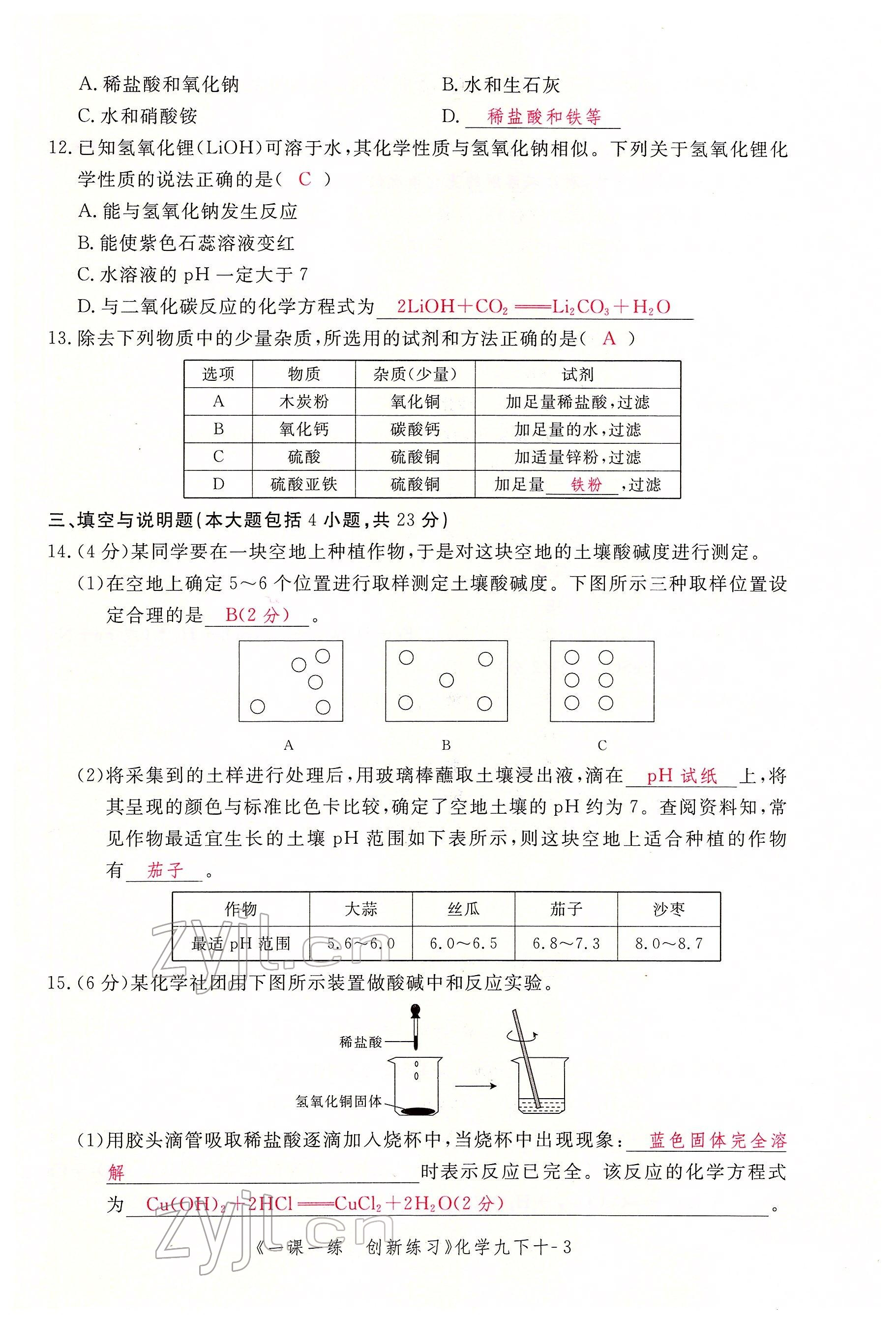 2022年一課一練創(chuàng)新練習九年級化學下冊人教版 第15頁