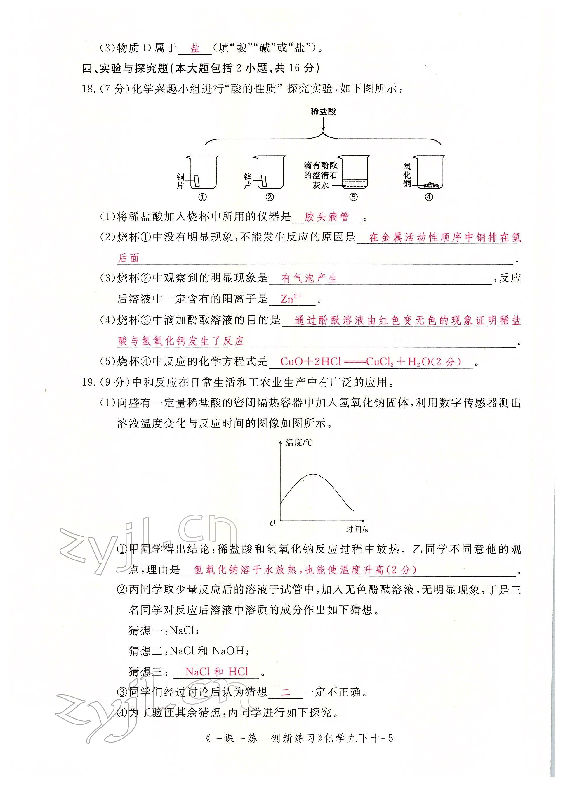 2022年一課一練創(chuàng)新練習(xí)九年級(jí)化學(xué)下冊(cè)人教版 第17頁(yè)