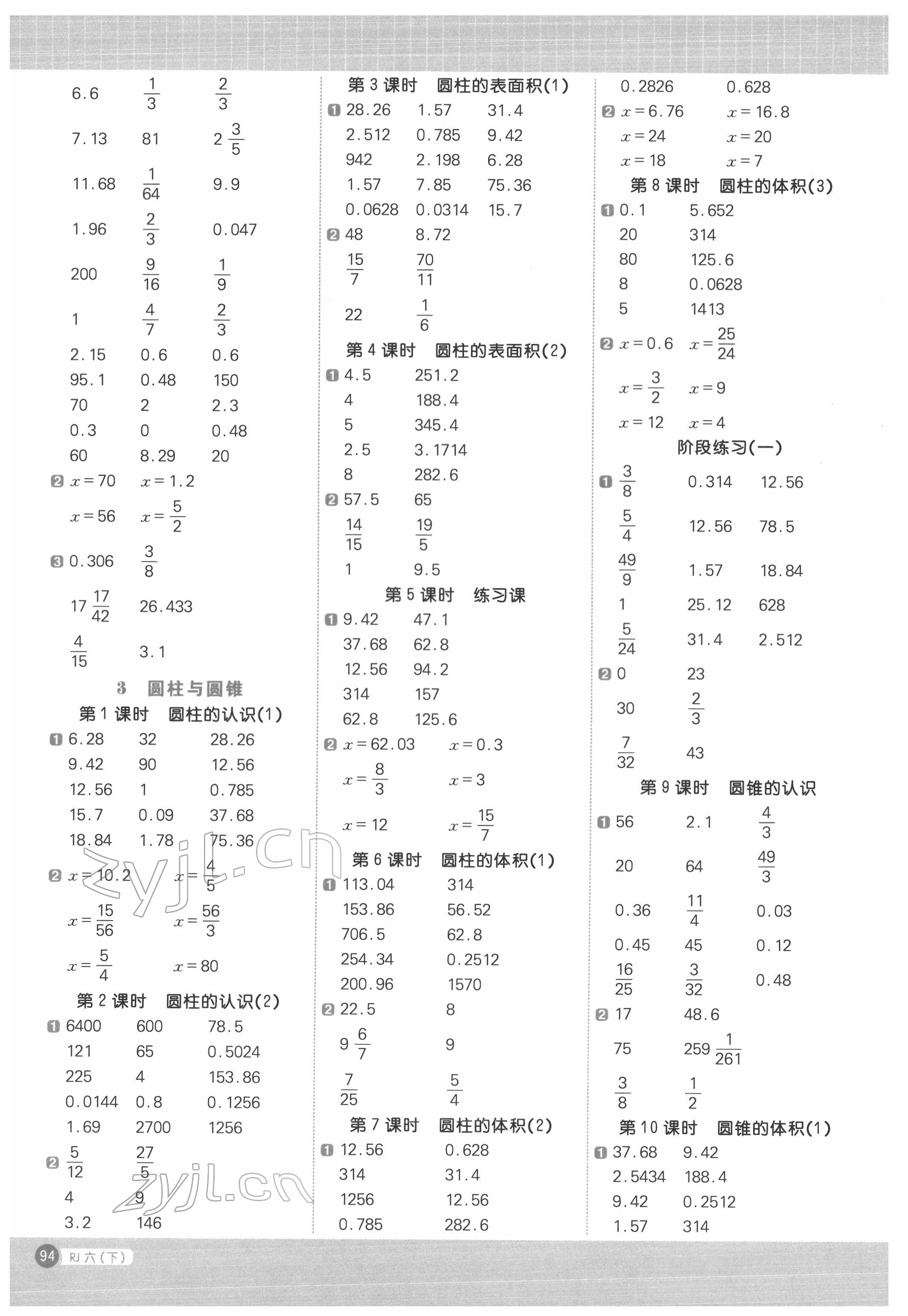 2022年陽(yáng)光同學(xué)計(jì)算小達(dá)人六年級(jí)數(shù)學(xué)下冊(cè)人教版 第2頁(yè)