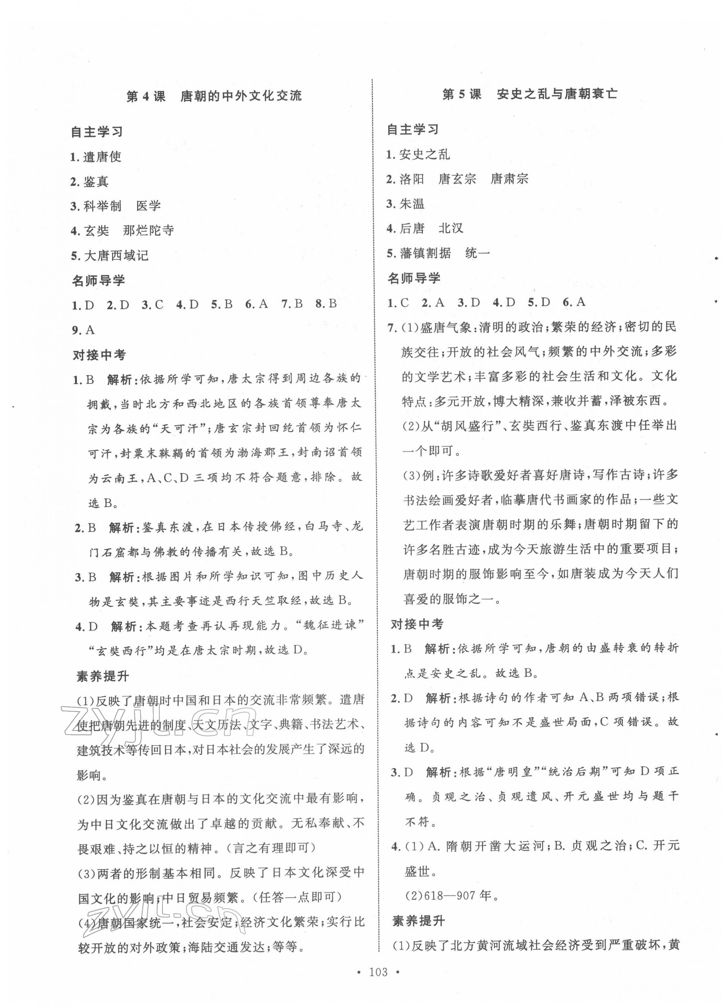 2022年實驗教材新學案七年級歷史下冊人教版 第3頁