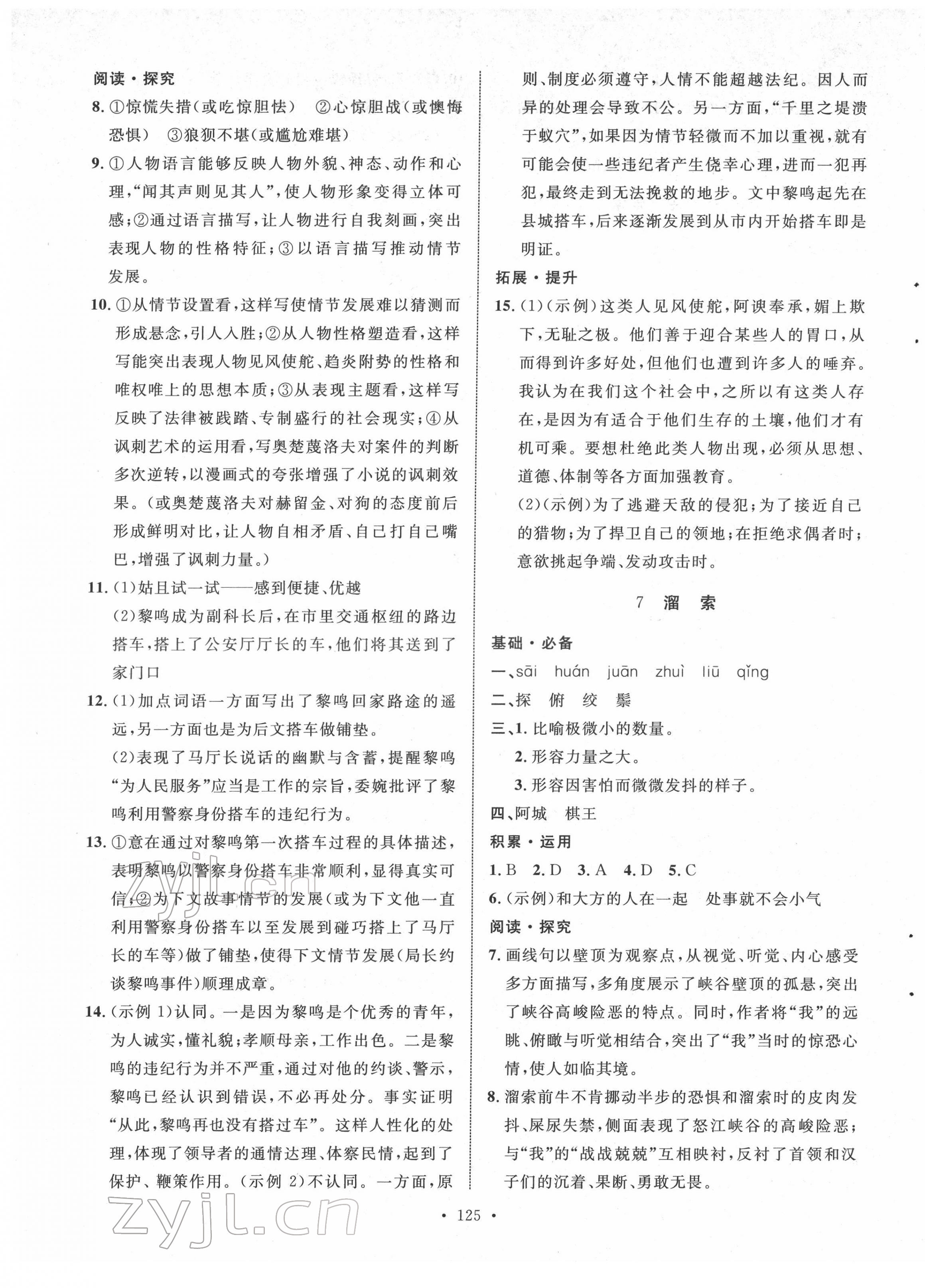 2022年實驗教材新學(xué)案九年級語文下冊人教版 第5頁