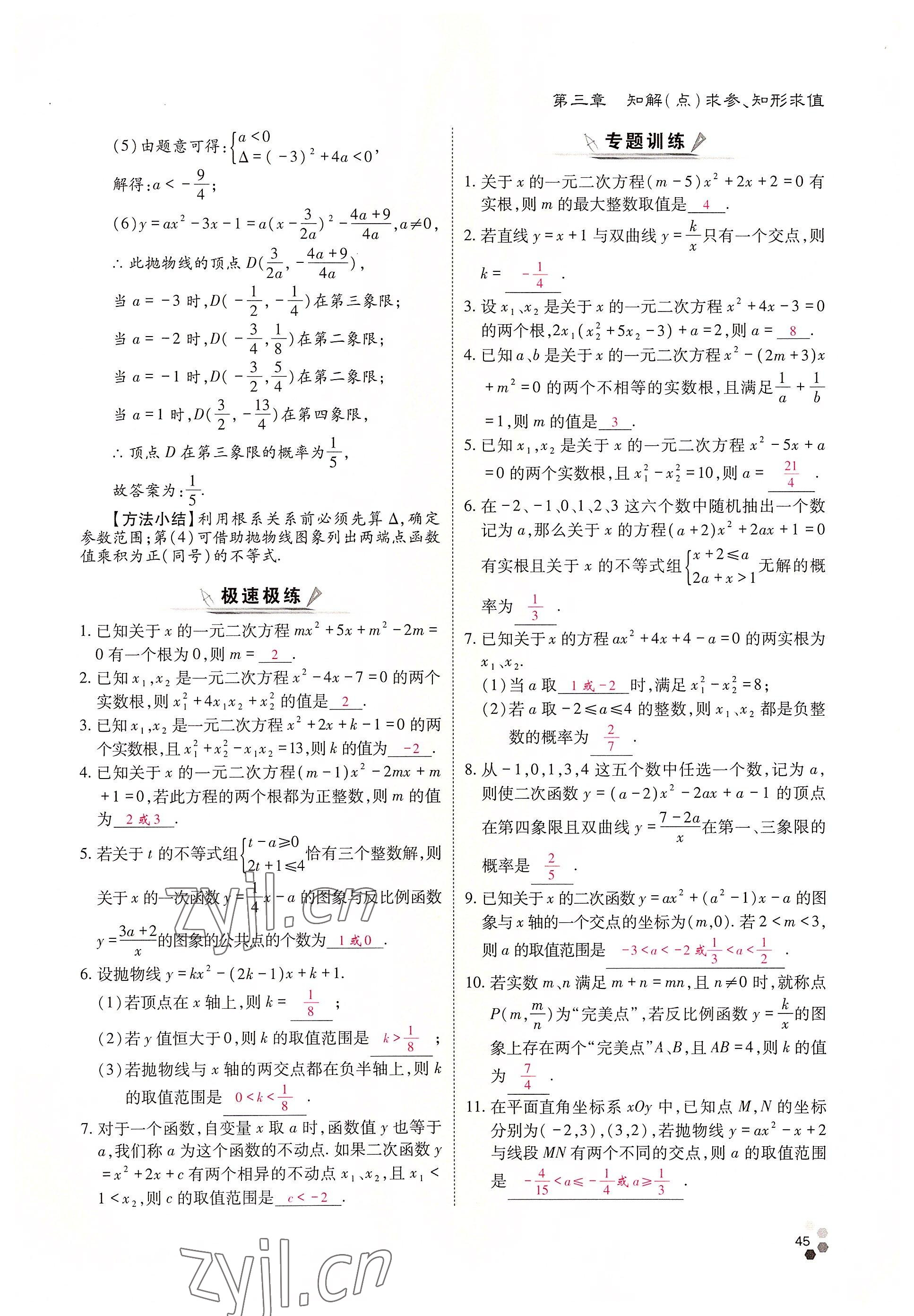 2022年點對點中考總復(fù)習(xí)數(shù)學(xué) 參考答案第45頁