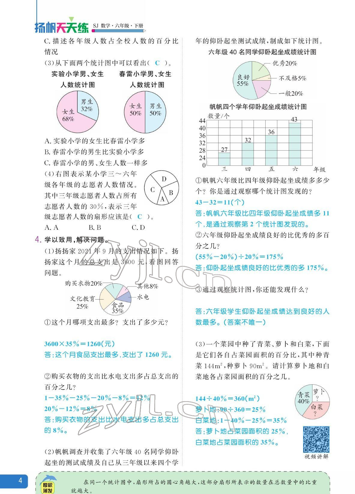 2022年揚帆天天練六年級數(shù)學下冊蘇教版 參考答案第4頁