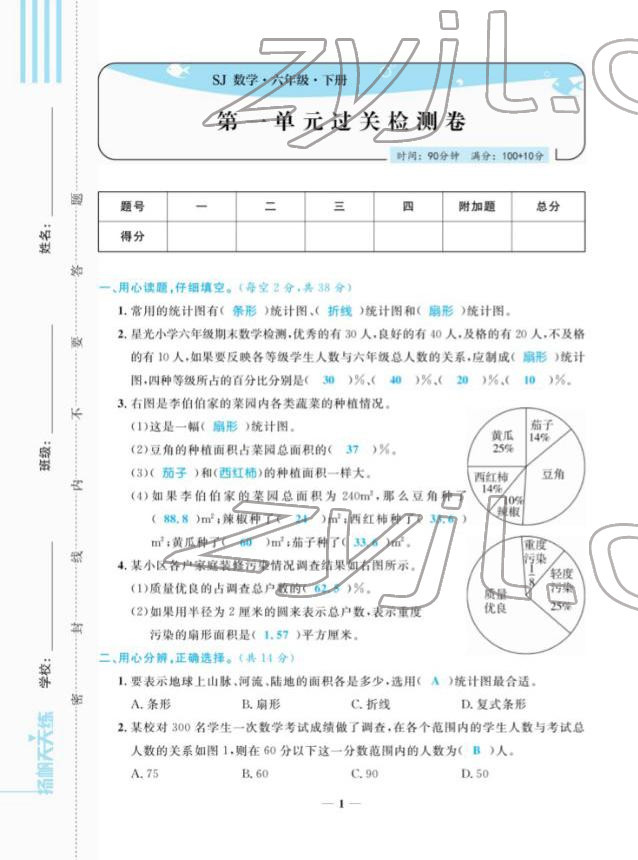 2022年揚(yáng)帆天天練六年級(jí)數(shù)學(xué)下冊(cè)蘇教版 第1頁