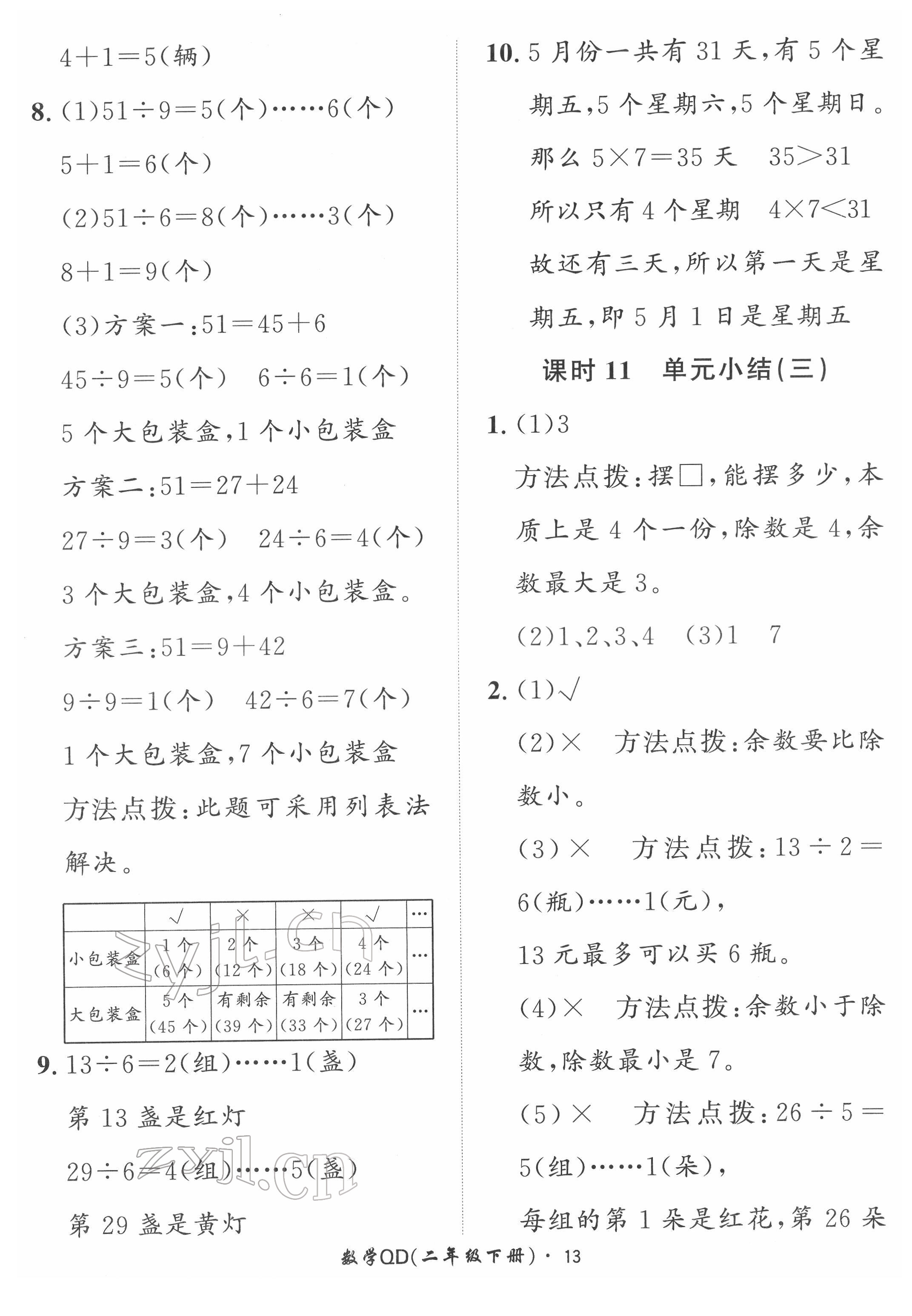 2022年黃岡360定制課時二年級數(shù)學下冊青島版 第13頁