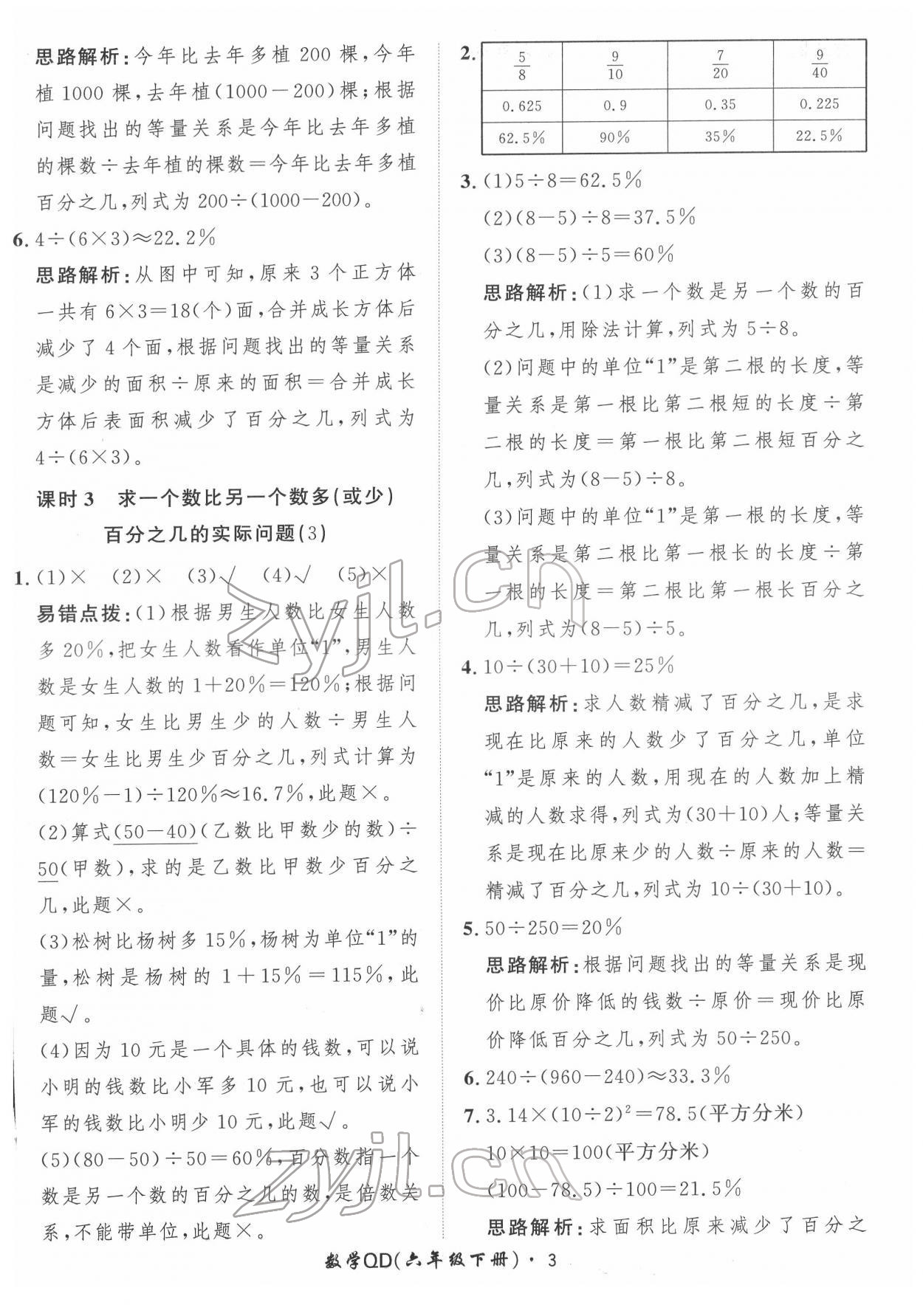 2022年黃岡360定制課時(shí)六年級數(shù)學(xué)下冊青島版 第3頁