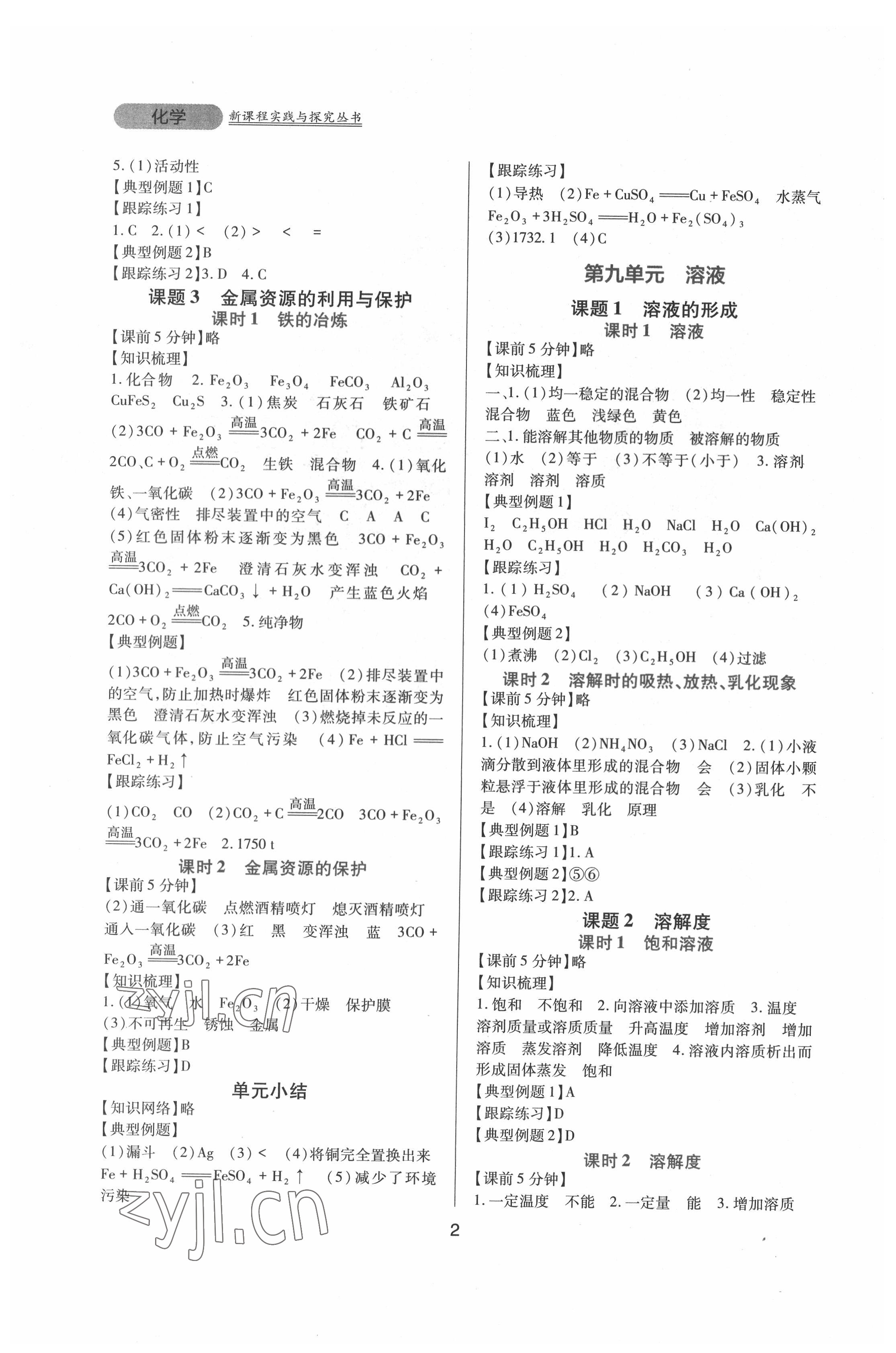 2022年新課程實踐與探究叢書九年級化學下冊人教版 第2頁