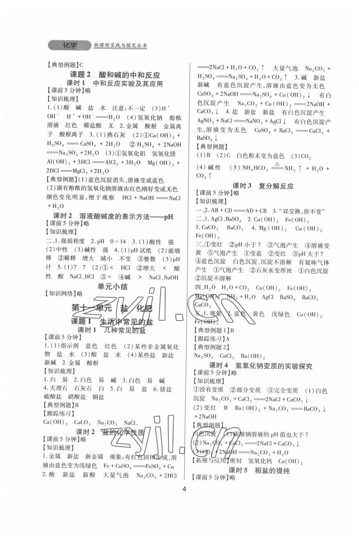 2022年新課程實踐與探究叢書九年級化學下冊人教版 第4頁