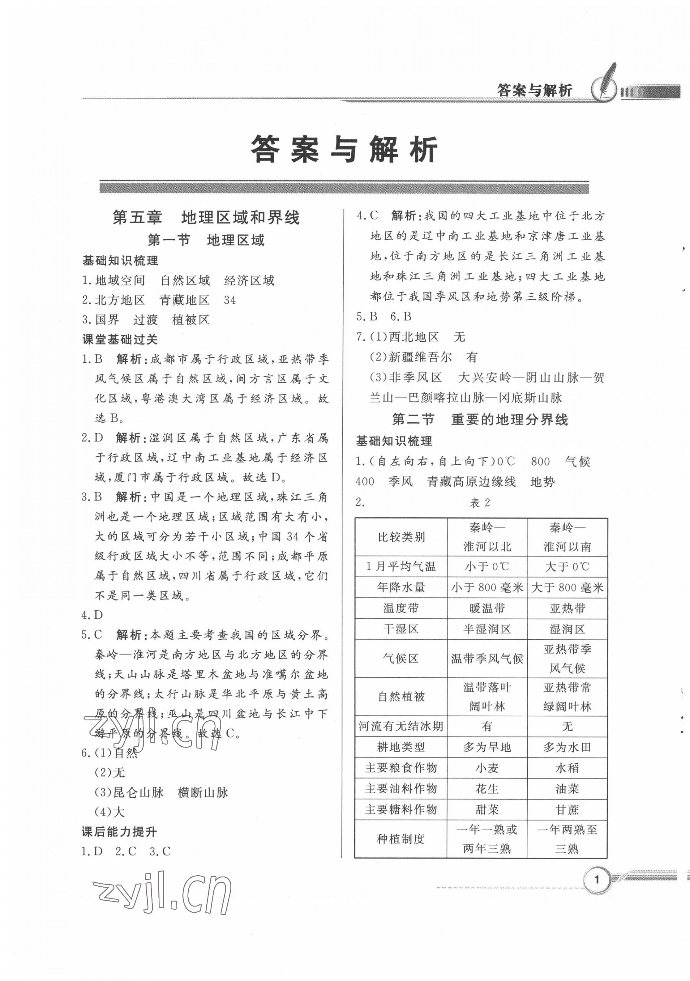 2022年同步导学与优化训练八年级地理下册粤人版四川专版 第1页