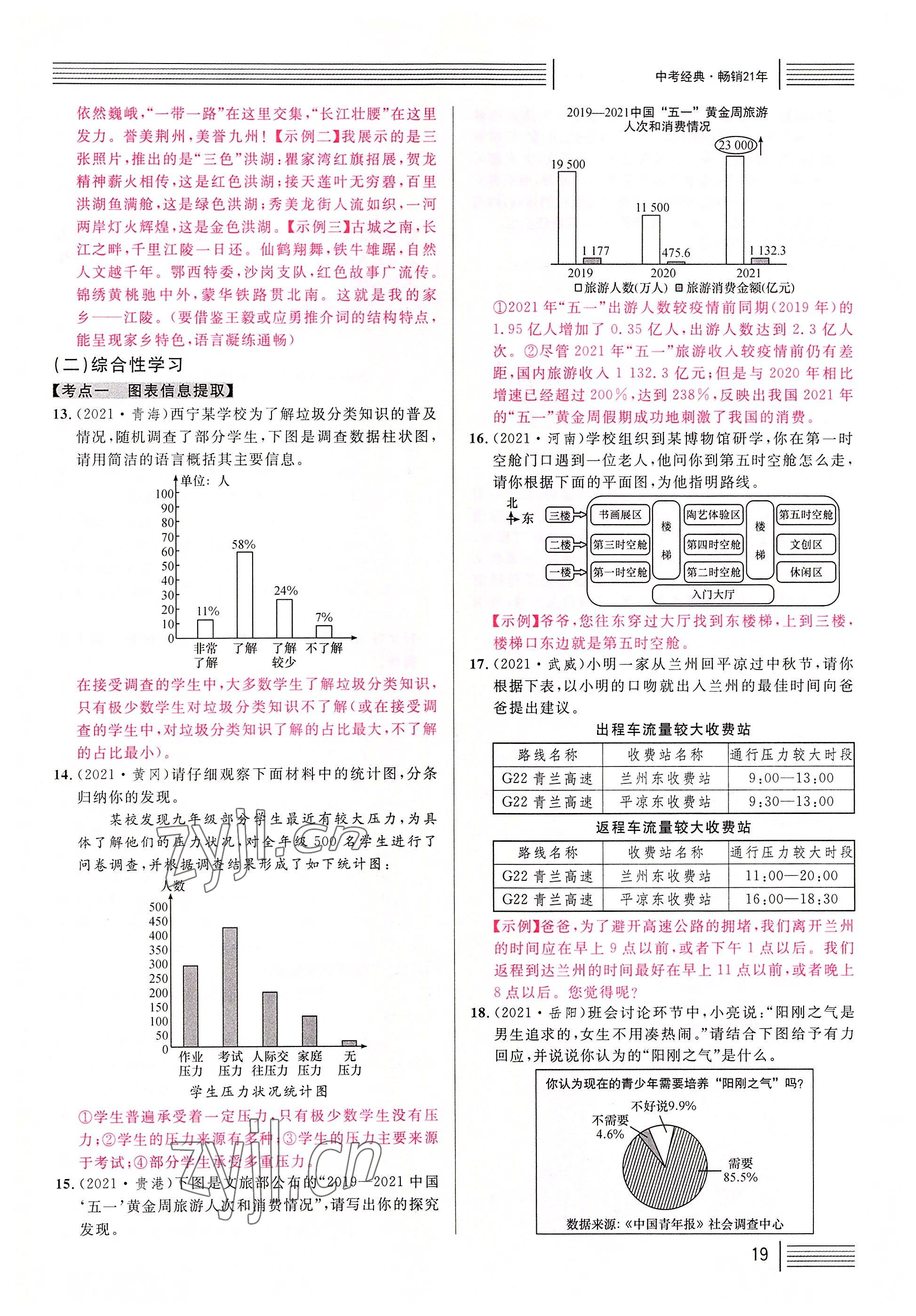 2022年火線100天語(yǔ)文中考黃岡孝感咸寧專版 參考答案第19頁(yè)