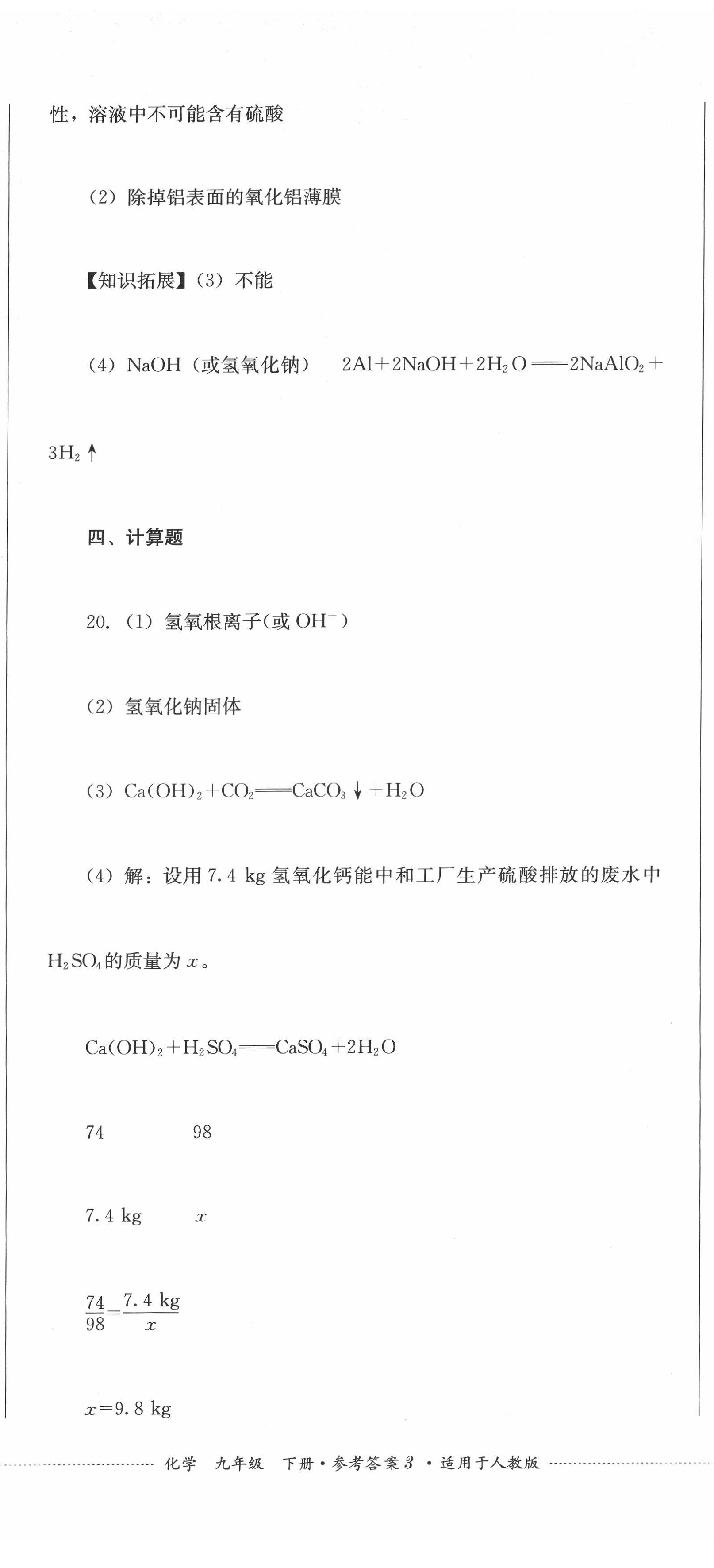 2022年學情點評四川教育出版社九年級化學下冊人教版 第8頁