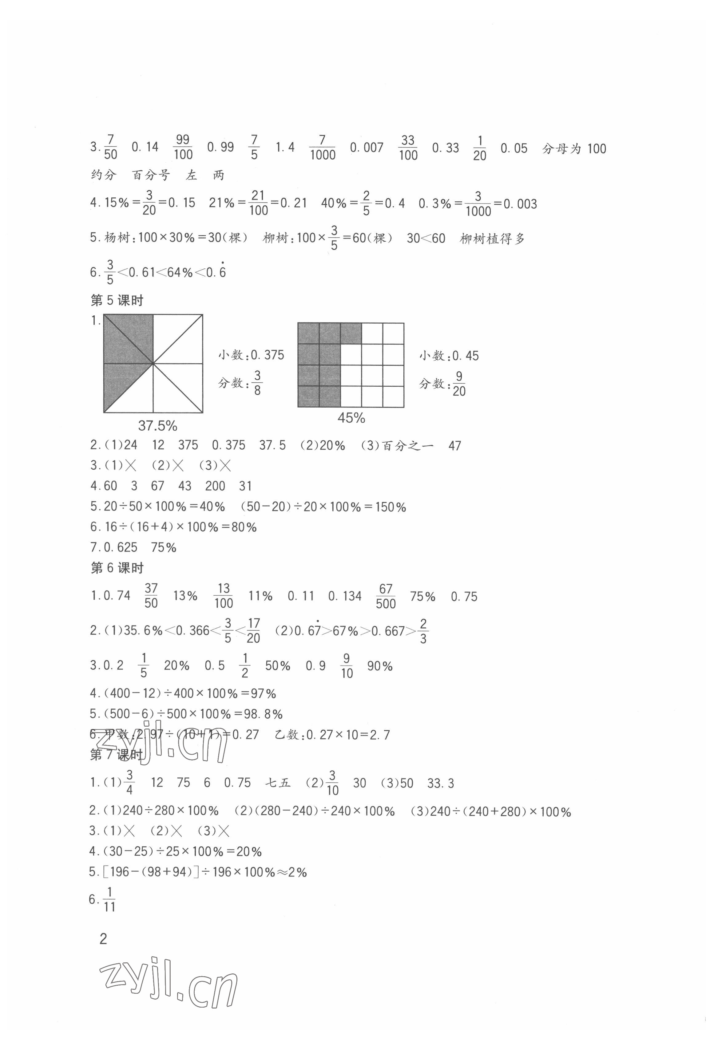 2022年小学生学习实践园地六年级数学下册西师大版 第2页