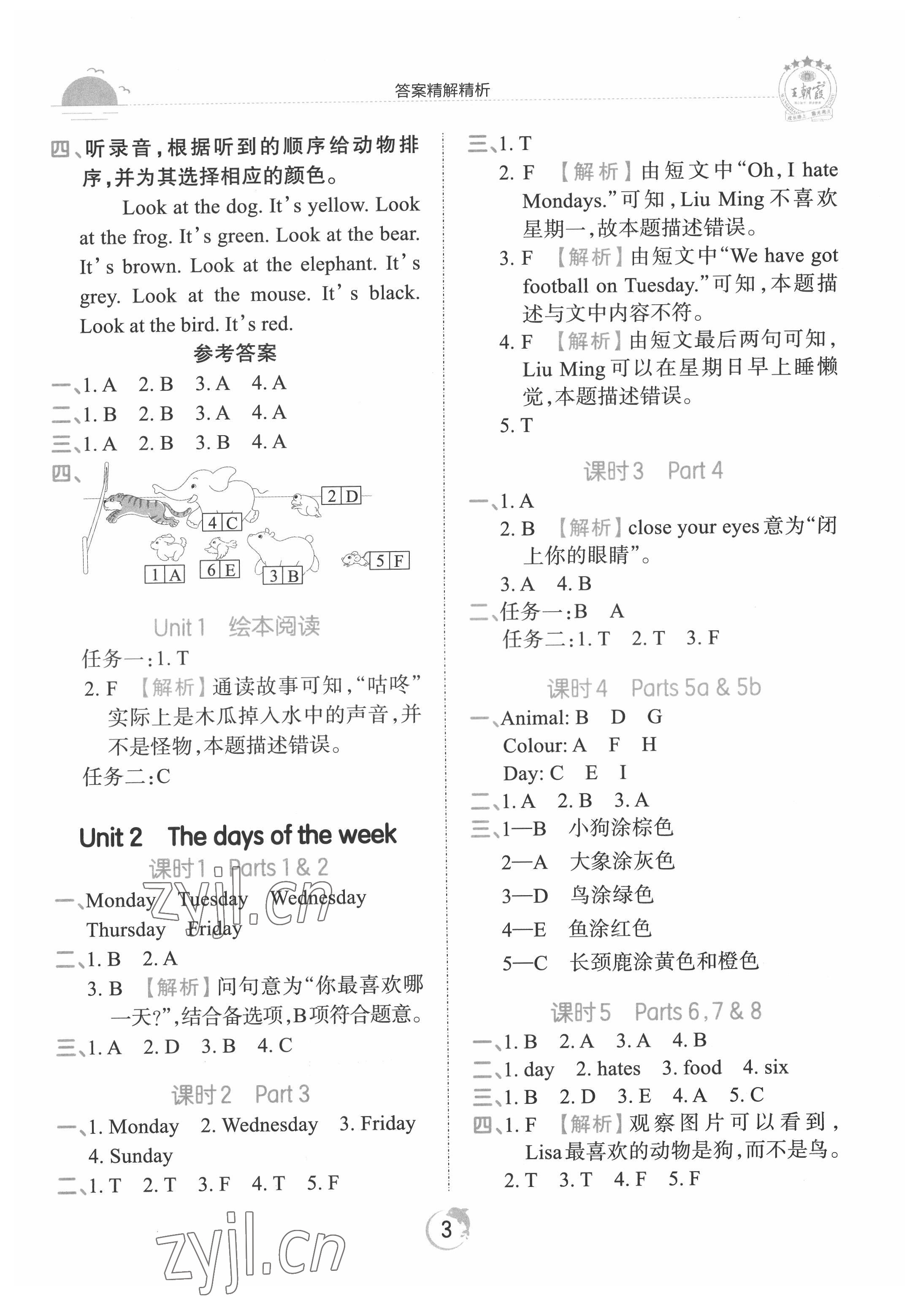 2022年王朝霞德才兼备作业创新设计三年级英语下册剑桥版 第3页