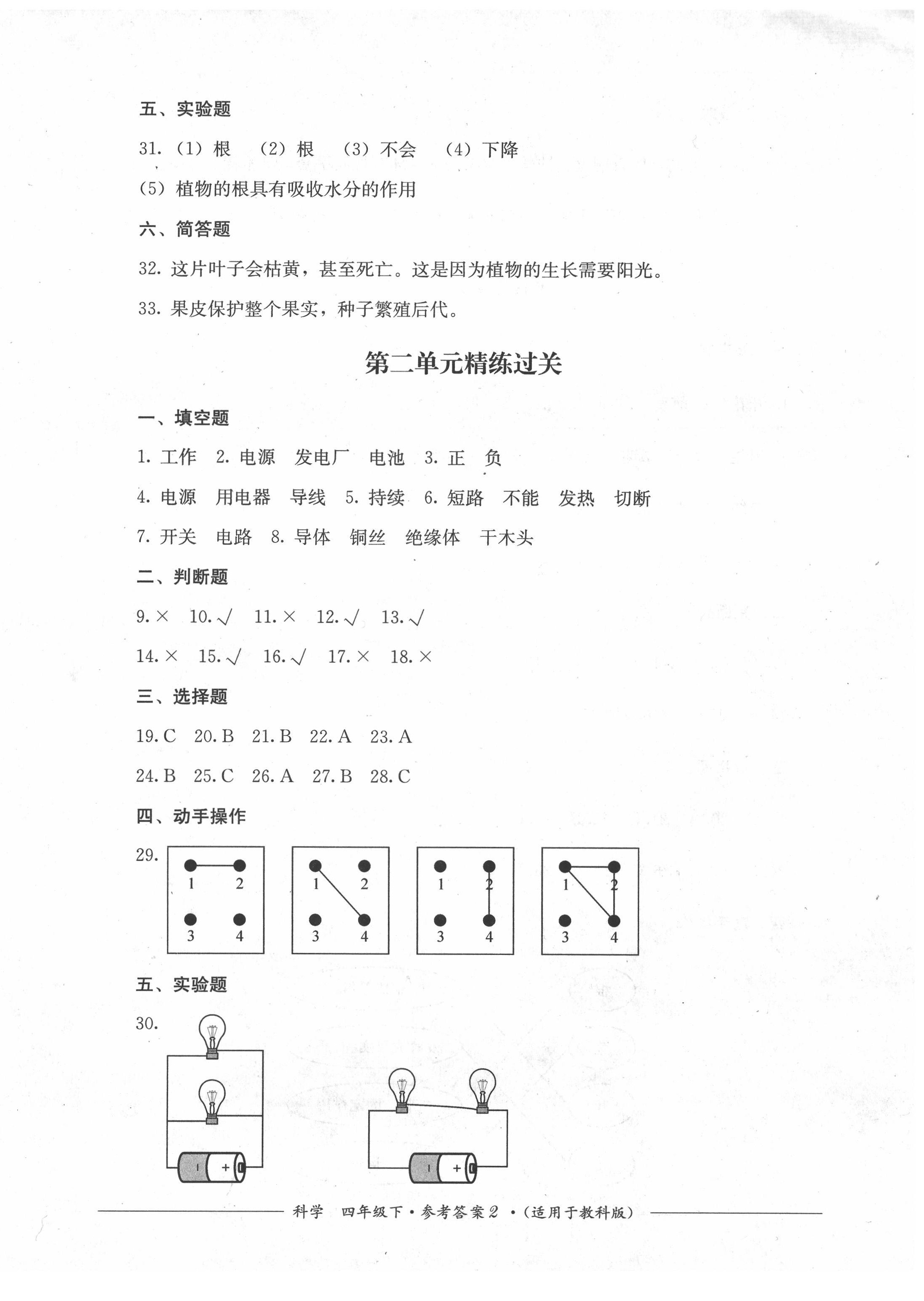 2022年精練過關四川教育出版社四年級科學下冊教科版 第2頁