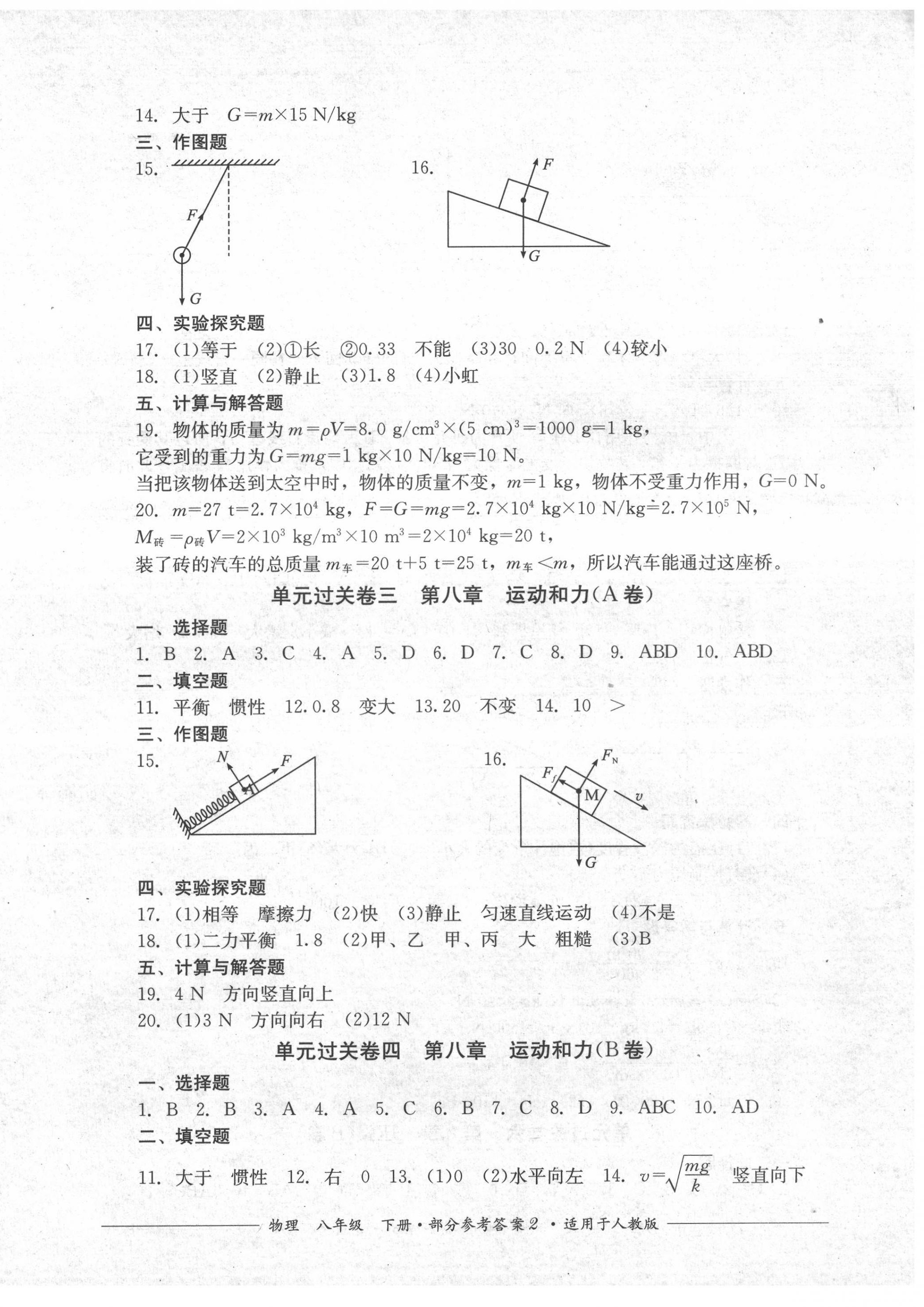 2022年精練過(guò)關(guān)四川教育出版社八年級(jí)物理下冊(cè)人教版 第2頁(yè)