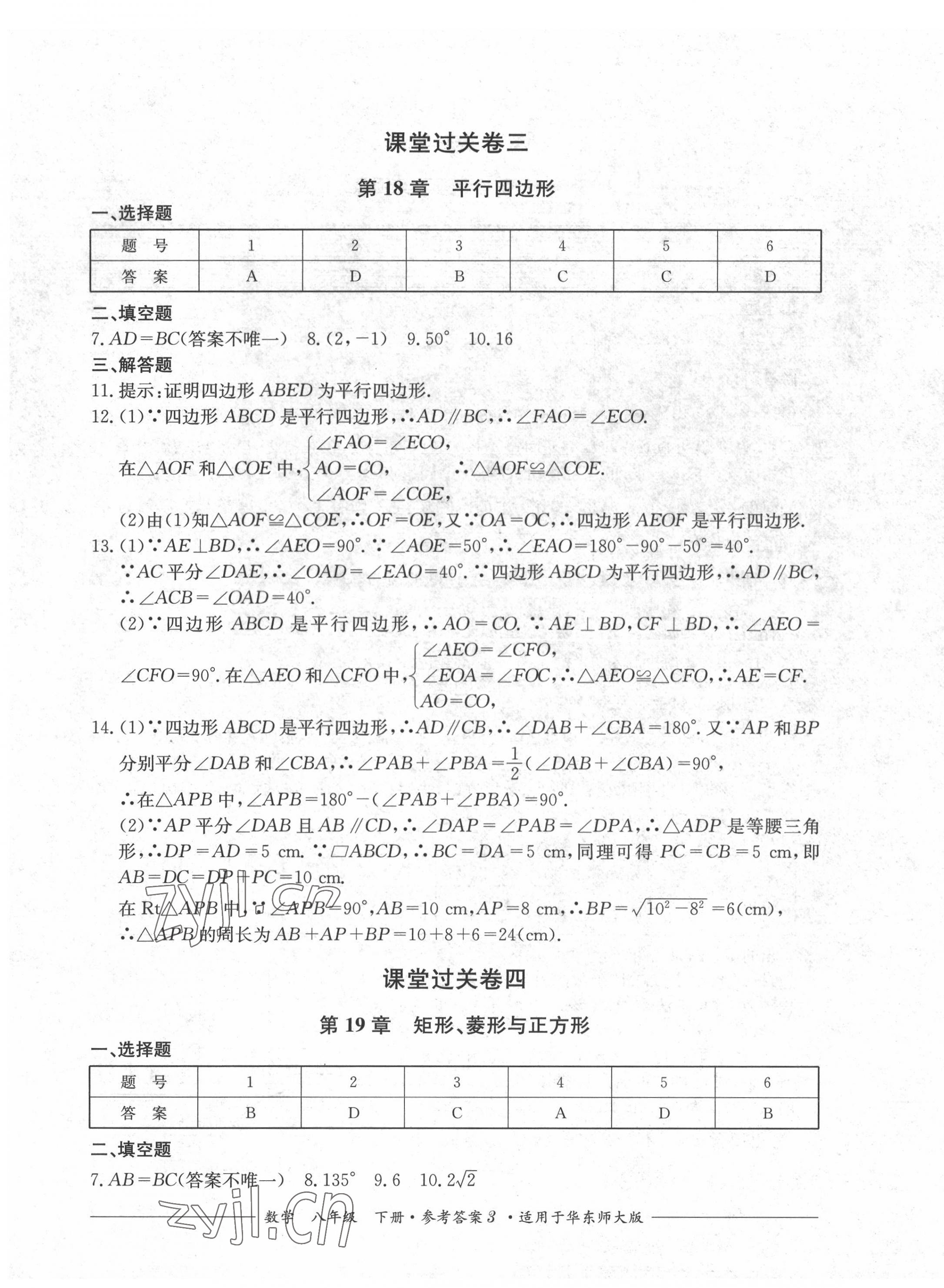 2022年精練過(guò)關(guān)四川教育出版社八年級(jí)數(shù)學(xué)下冊(cè)華師大版 第3頁(yè)