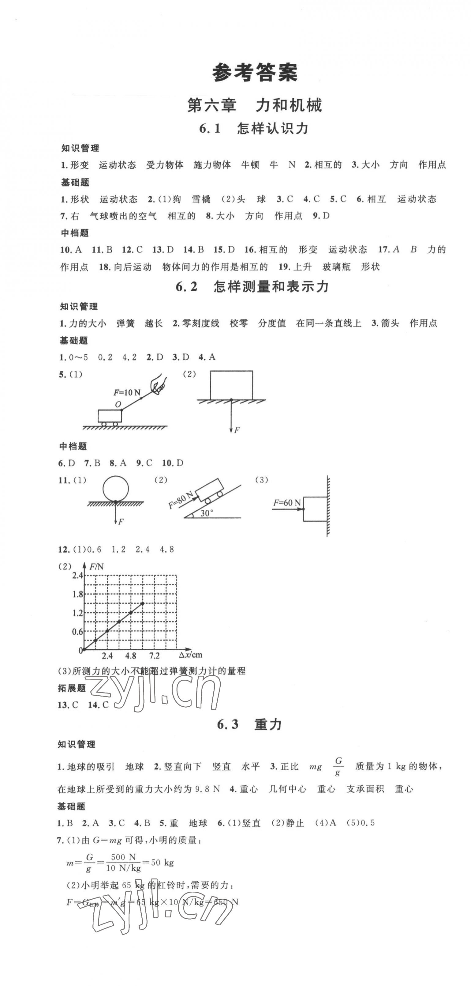 2022年名校課堂八年級物理下冊滬粵版安徽專版 第1頁