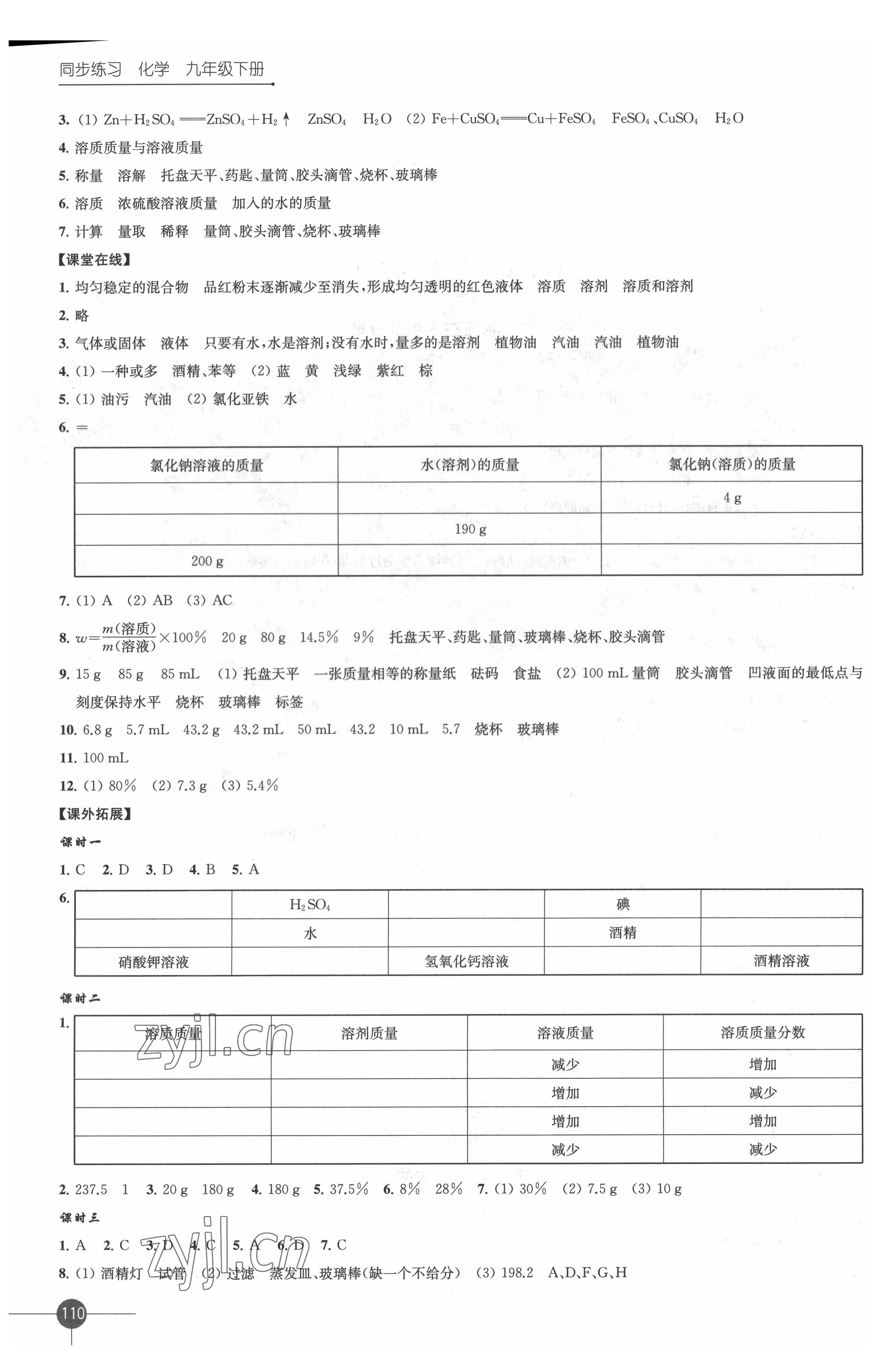 2022年同步练习江苏九年级化学下册沪教版 第2页