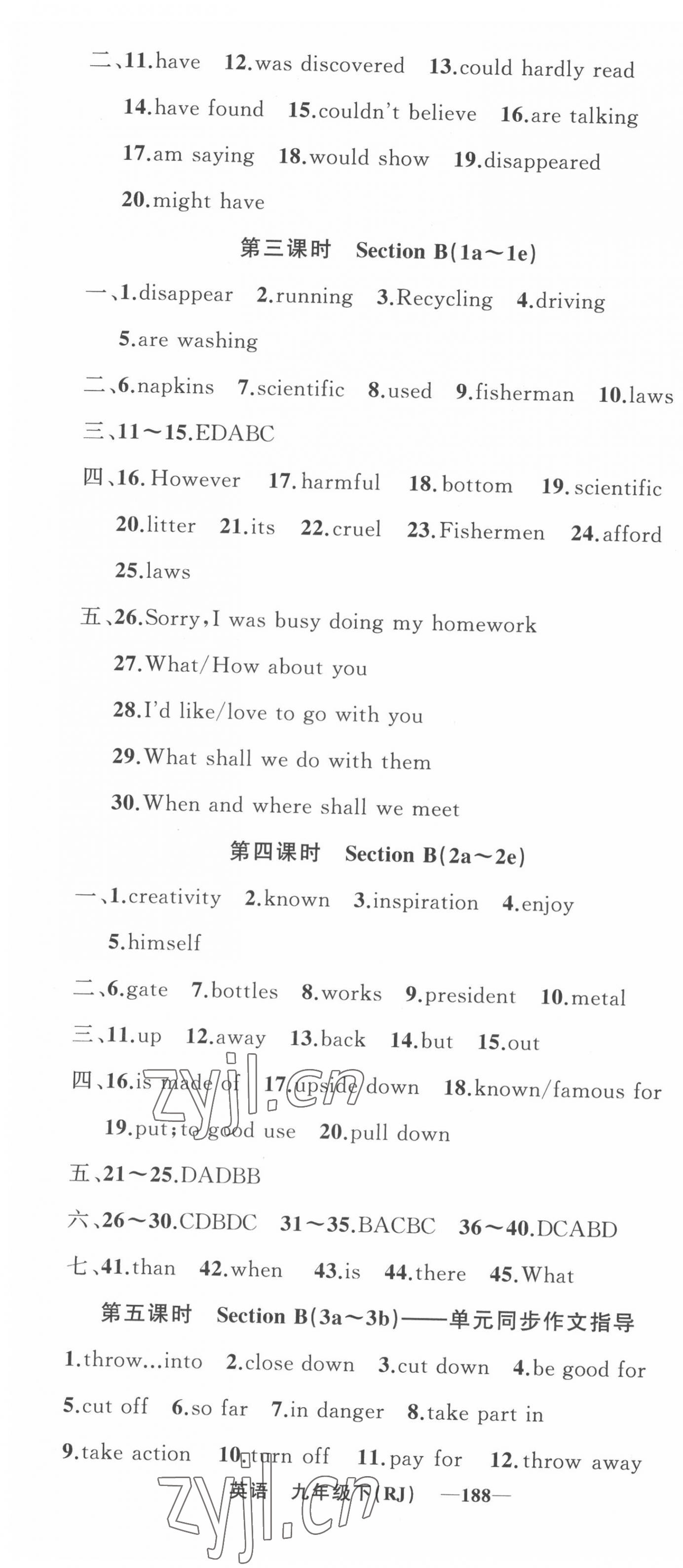 2022年四清導航九年級英語下冊人教版河南專版 第10頁