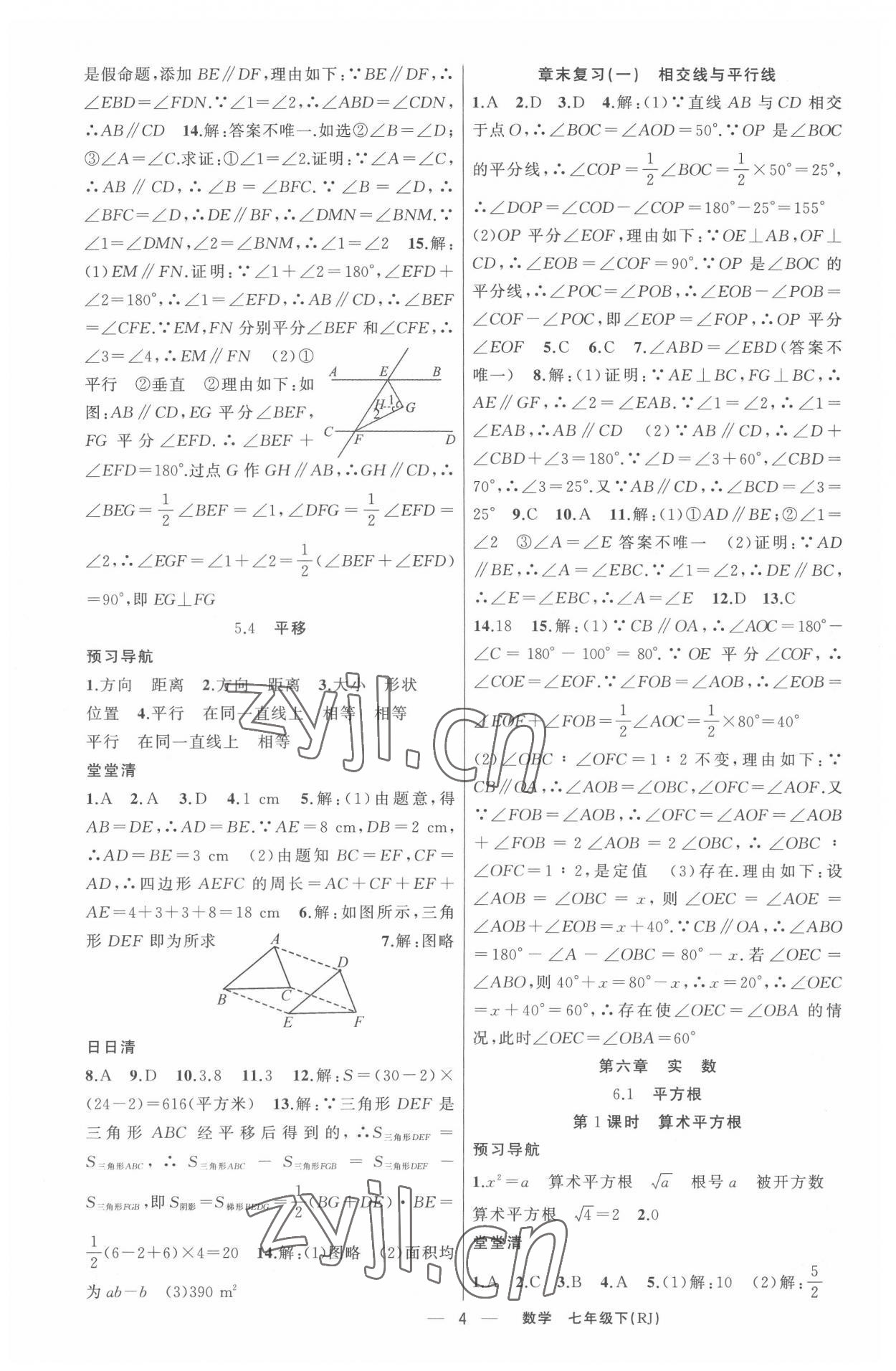 2022年四清導航七年級數(shù)學下冊人教版河南專版 第4頁