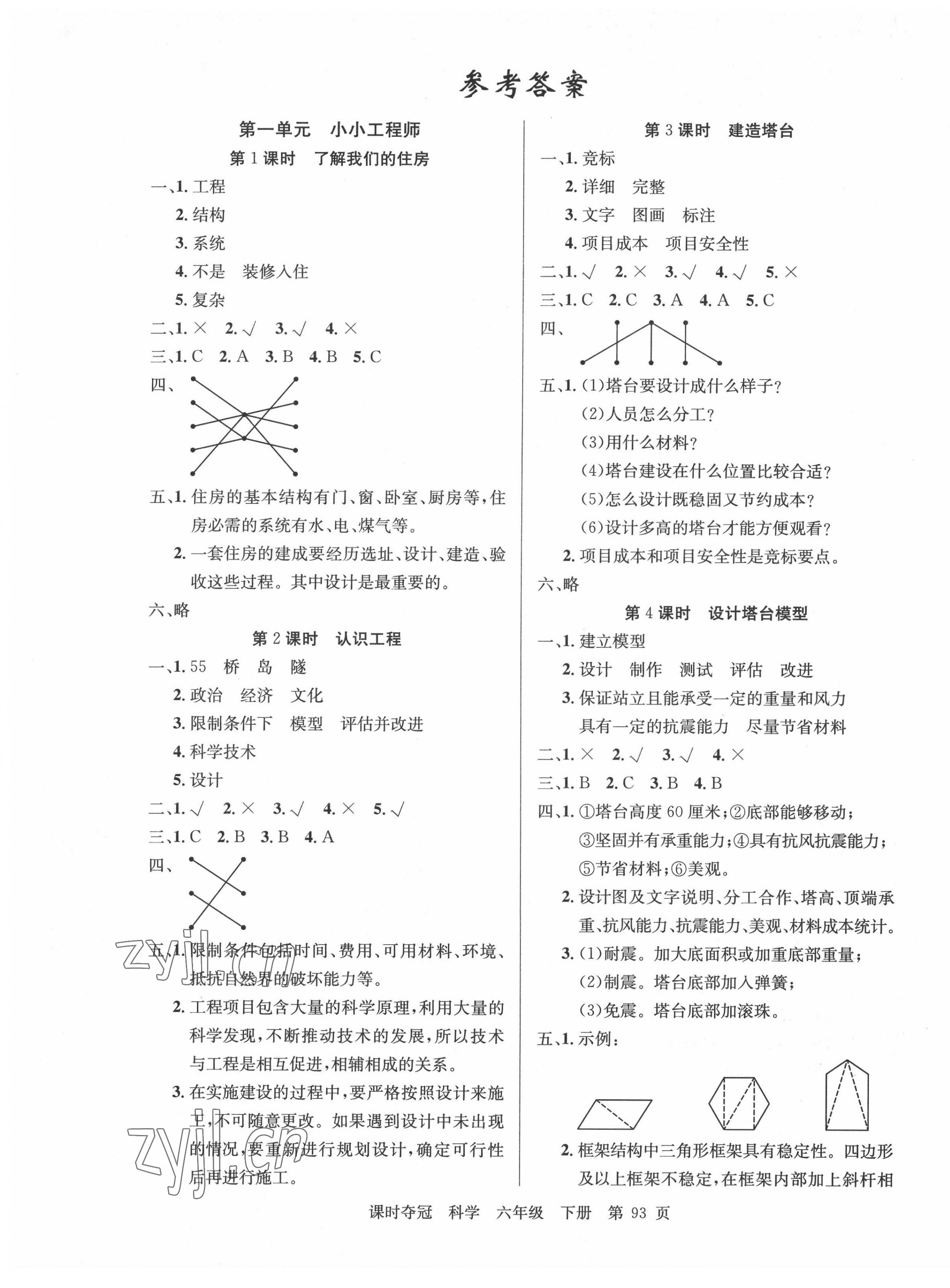 2022年課時(shí)奪冠六年級(jí)科學(xué)下冊(cè)教科版 第1頁(yè)