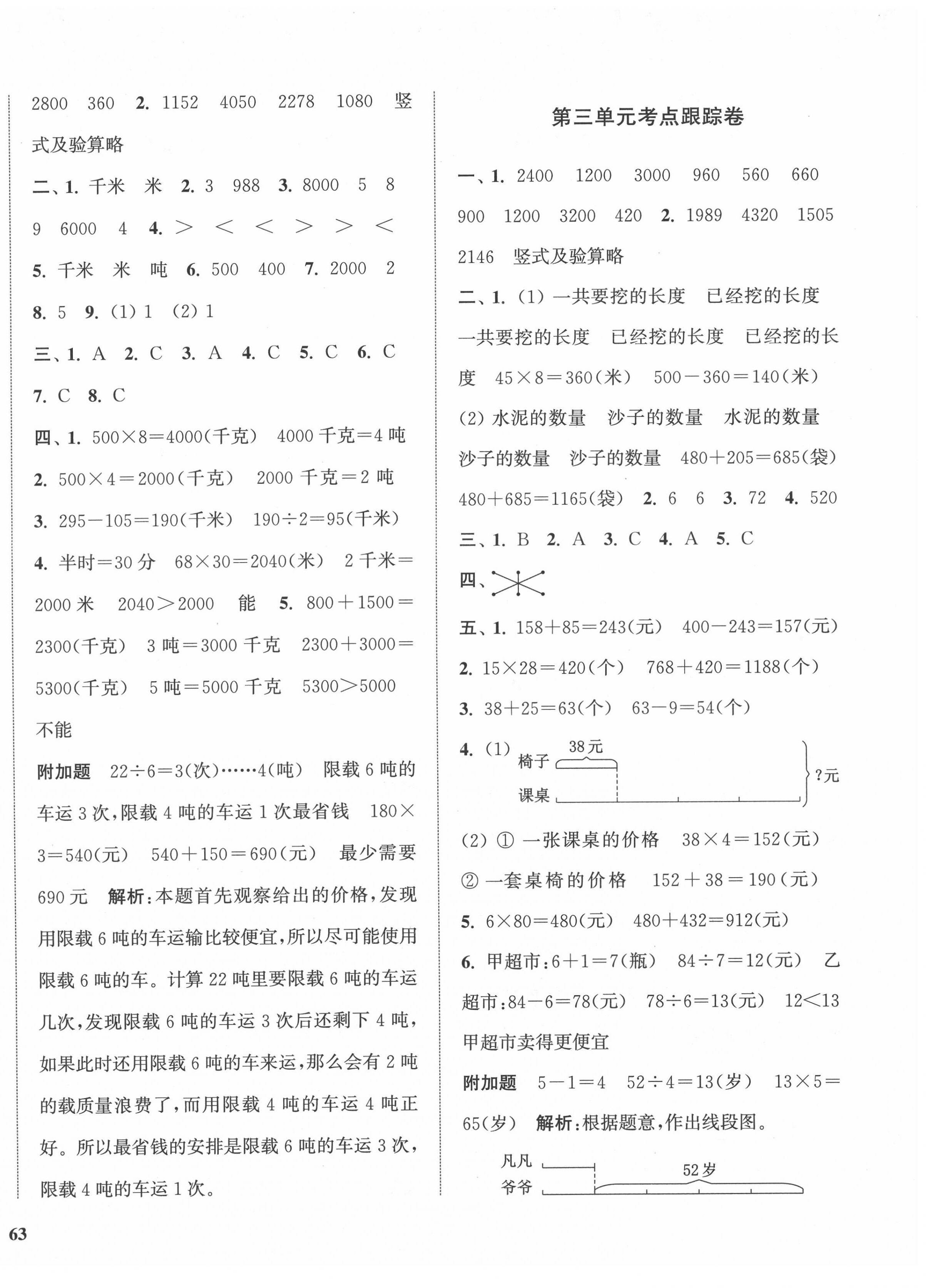 2022年金鑰匙1加1目標(biāo)檢測三年級數(shù)學(xué)下冊國標(biāo)江蘇版 第2頁