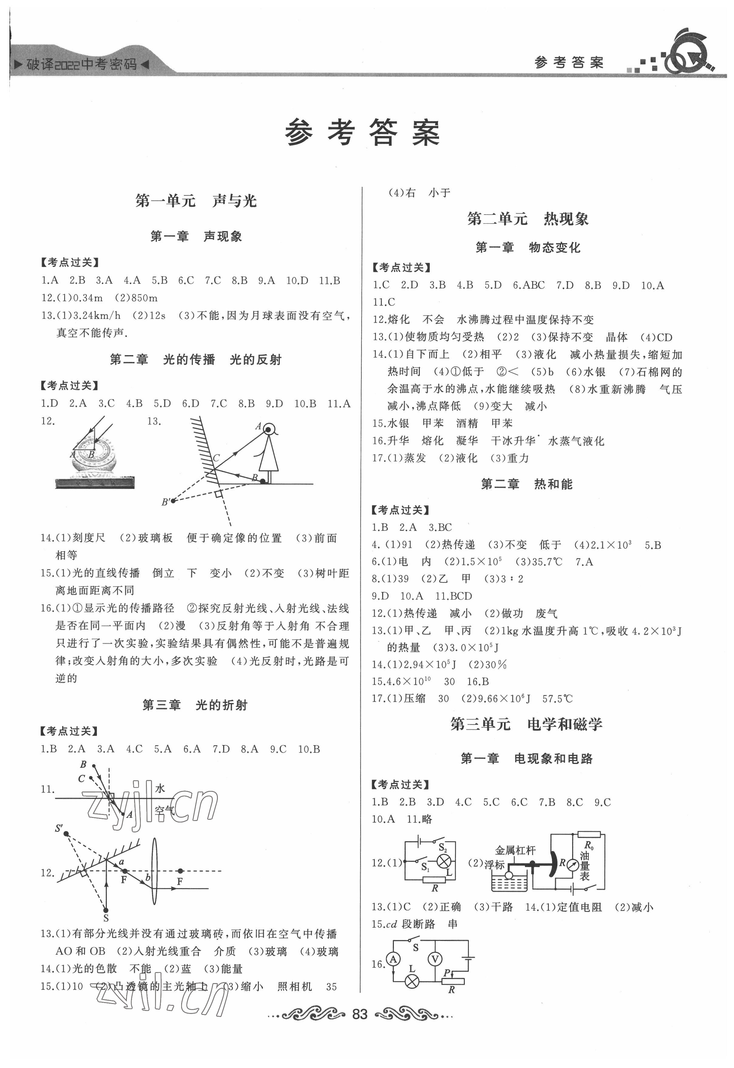 2022年江漢中考總復習理科綜合物理 第1頁