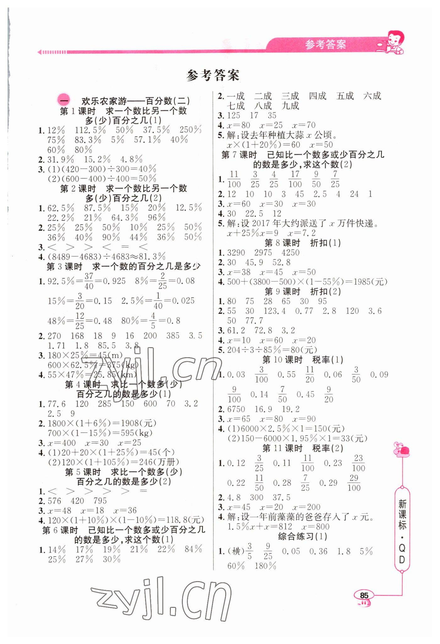 2022年應(yīng)用題天天練山東畫(huà)報(bào)出版社六年級(jí)數(shù)學(xué)下冊(cè)青島版 第1頁(yè)