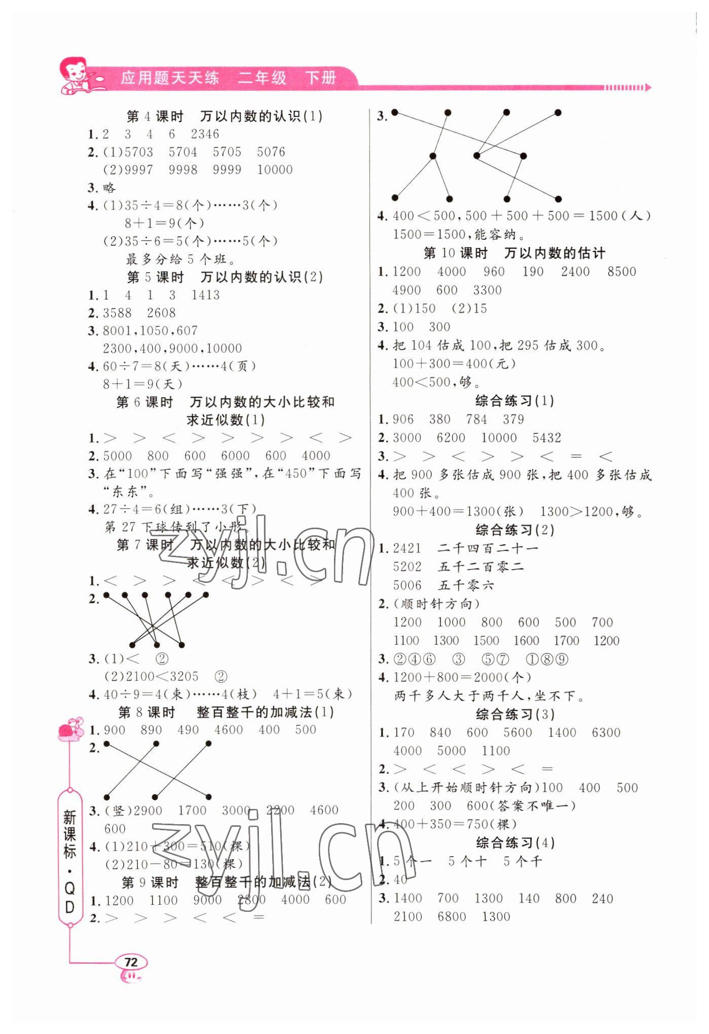 2022年應(yīng)用題天天練山東畫報出版社二年級數(shù)學(xué)下冊青島版 第2頁