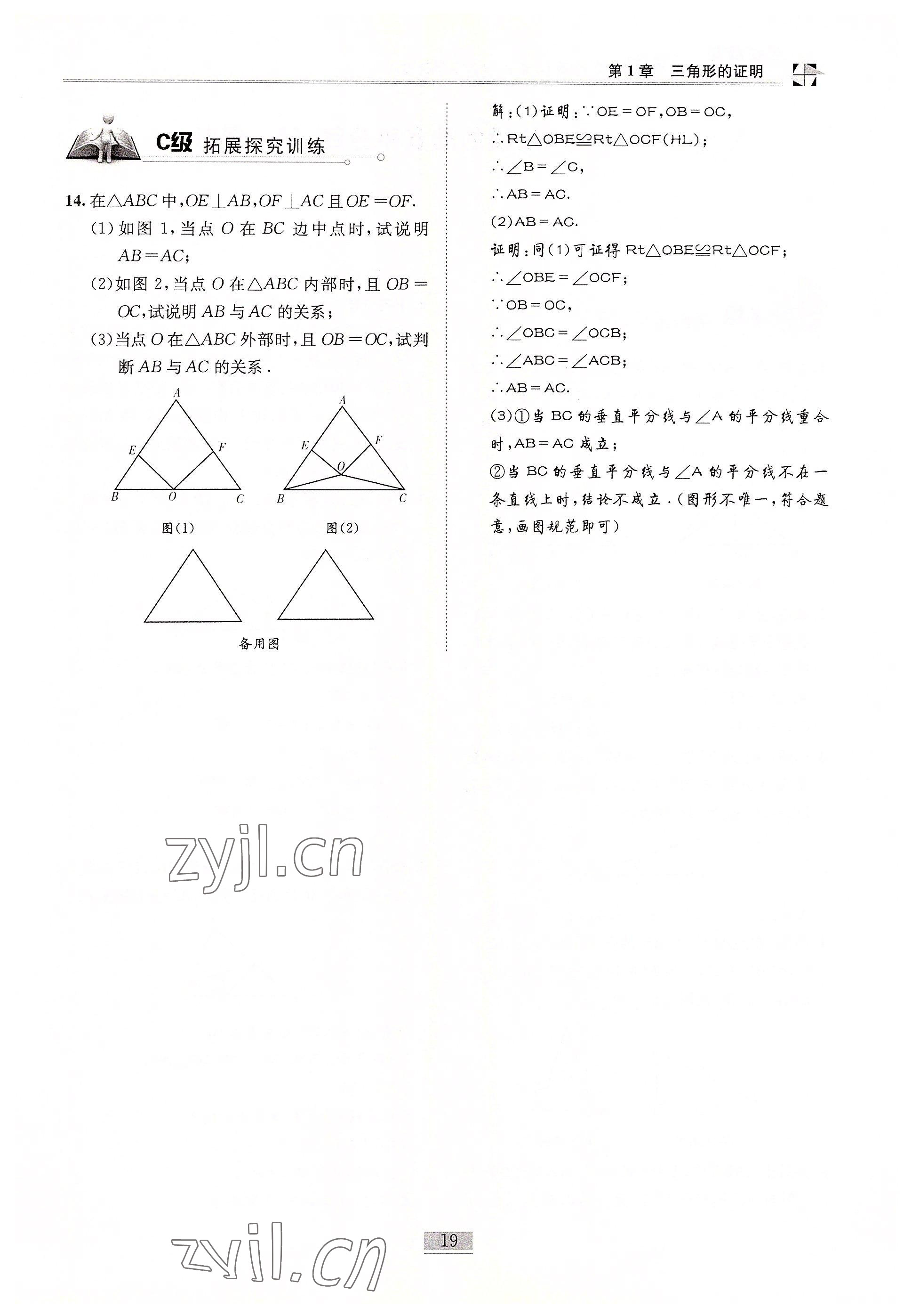 2022年名師課堂課時(shí)優(yōu)化精講精練八年級數(shù)學(xué)下冊北師大版 參考答案第19頁