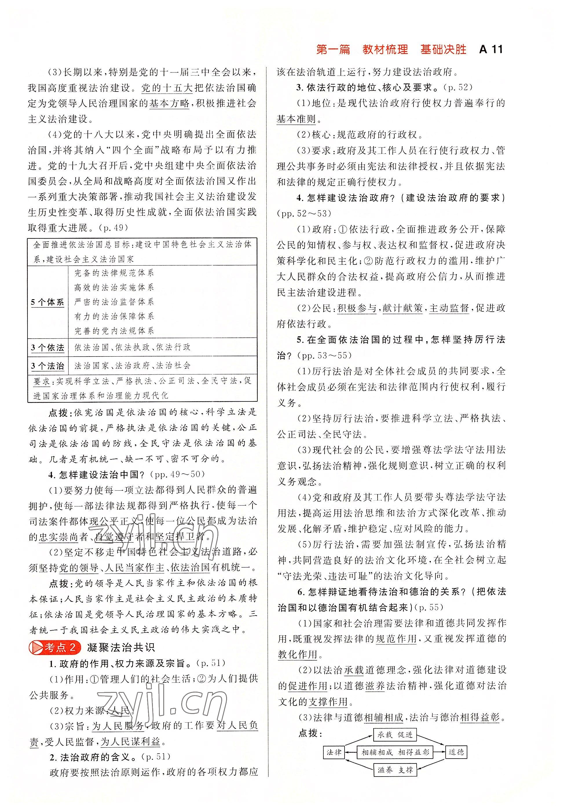 2022年中考先锋吉林出版集团道德与法治黄石专版&nbsp;参考答案第31页