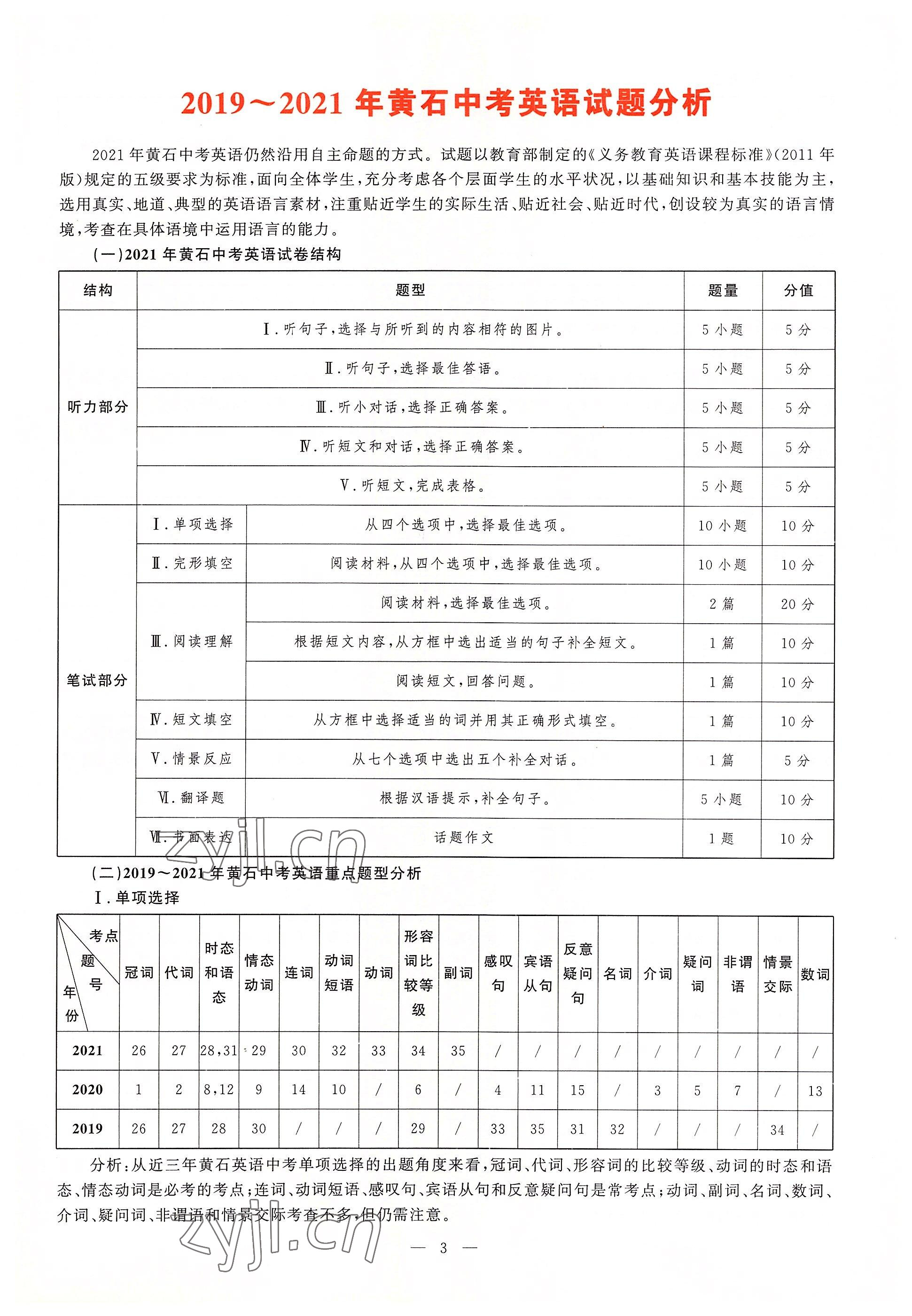 2022年中考先鋒吉林出版集團英語黃石專版 參考答案第1頁