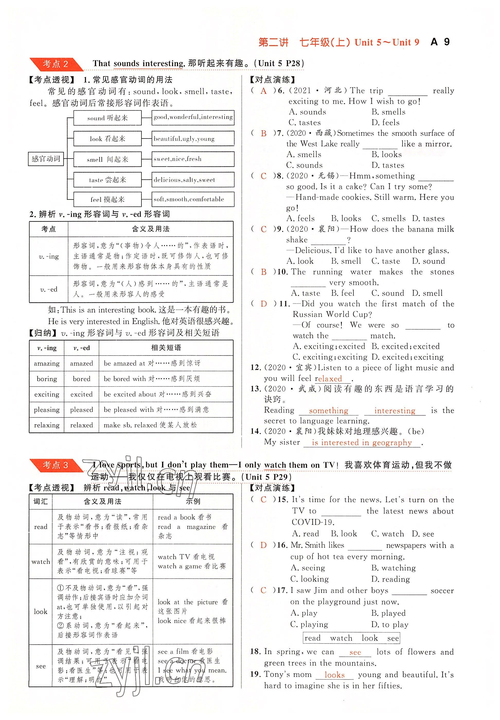 2022年中考先鋒吉林出版集團(tuán)英語黃石專版&nbsp;參考答案第13頁