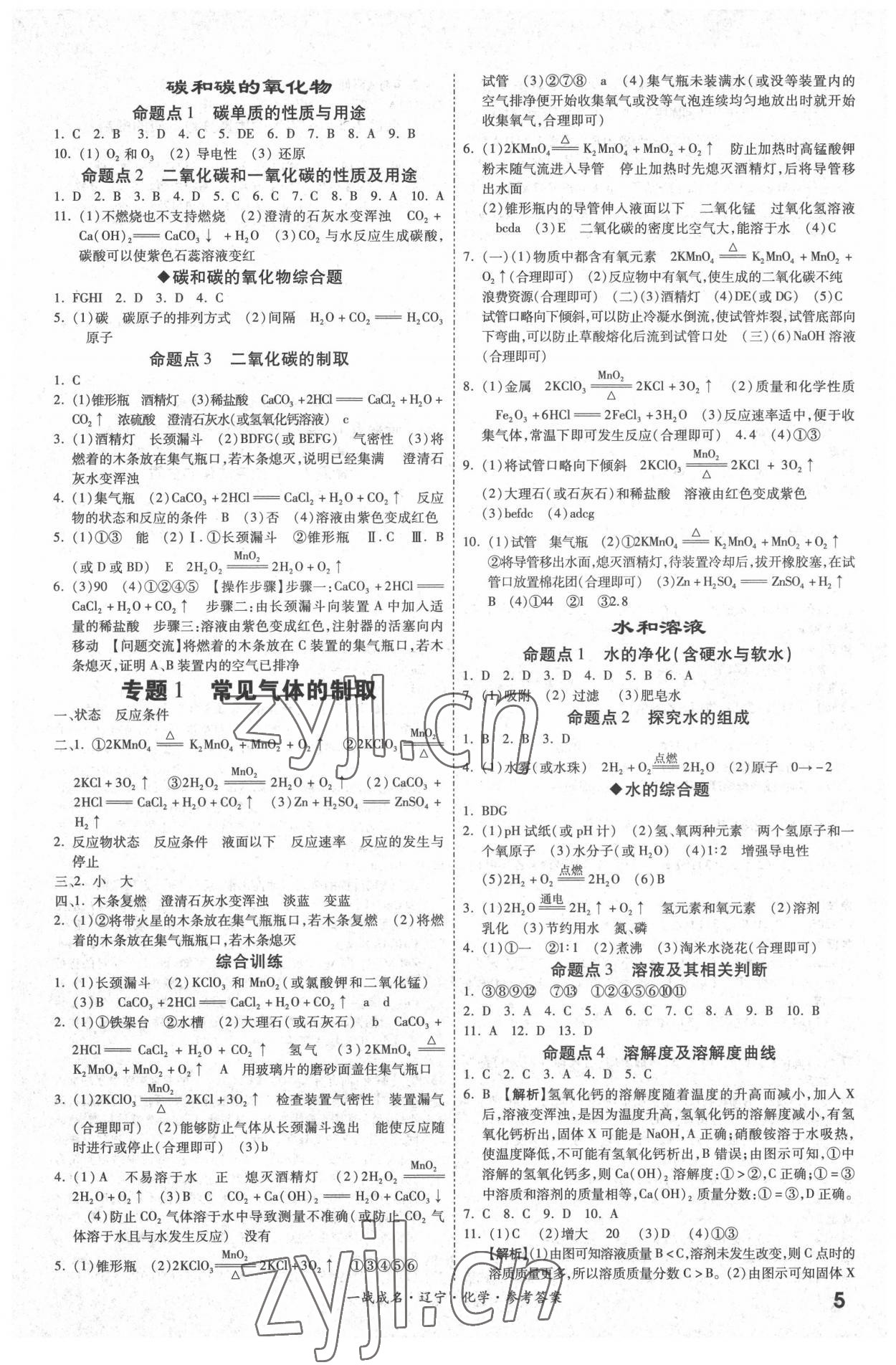 2022年一戰(zhàn)成名考前新方案化學(xué)人教版遼寧專版 第5頁