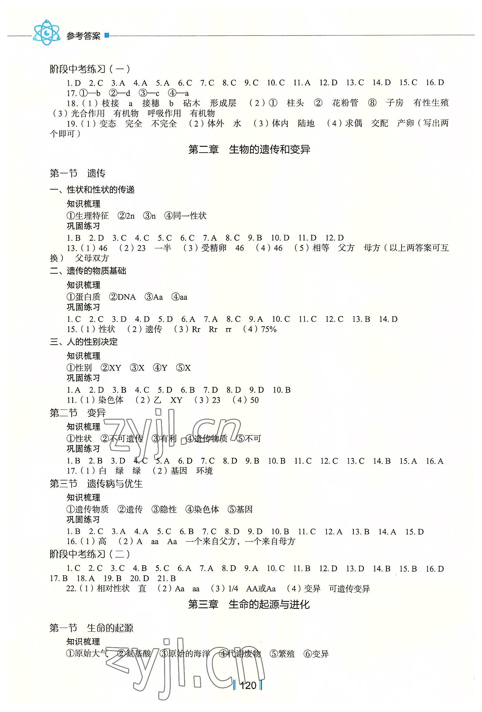 2022年新教材同步練八年級(jí)生物下冊(cè)冀教版重慶專版 第2頁(yè)