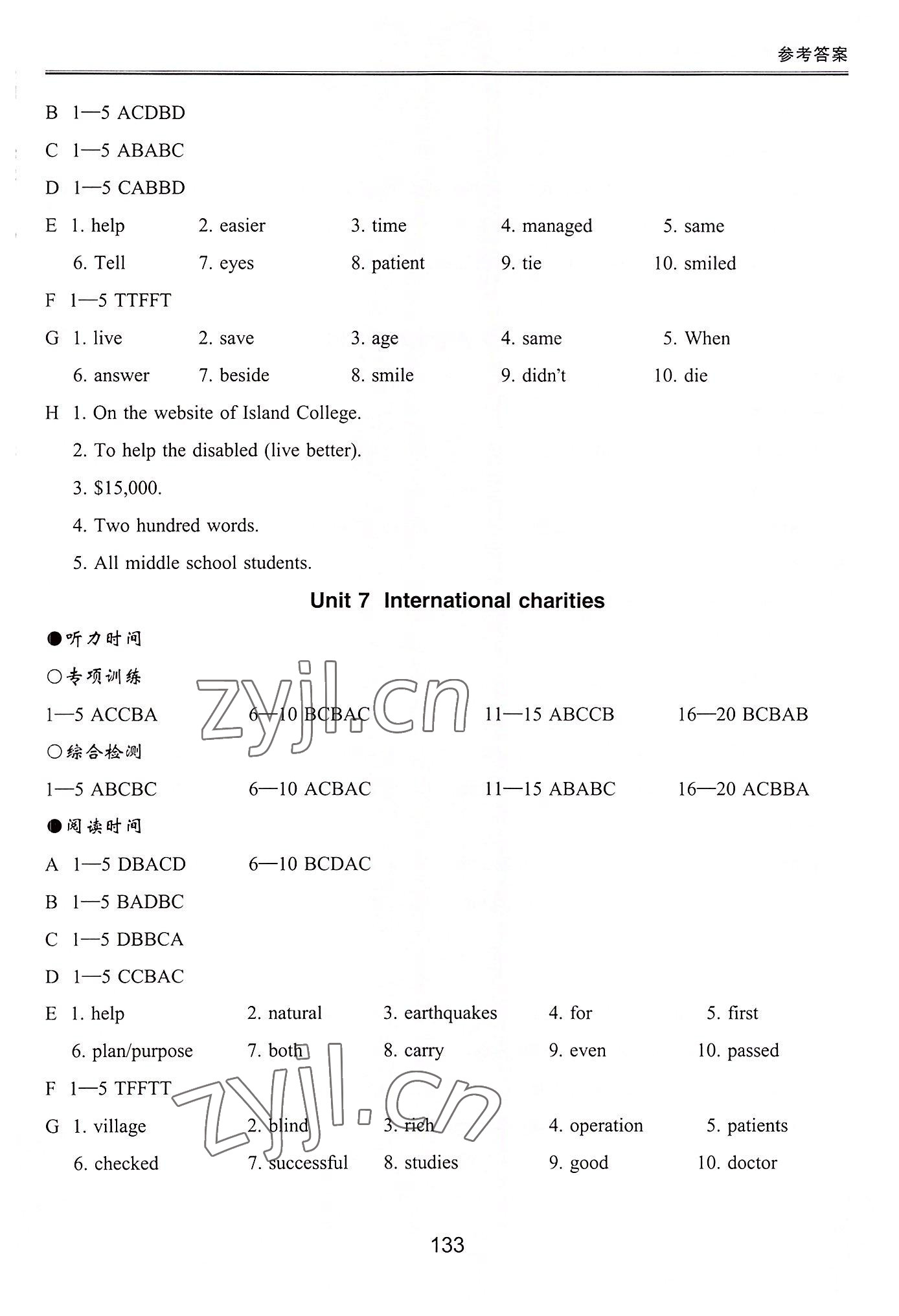 2022年新課標(biāo)初中英語同步聽讀訓(xùn)練八年級(jí)下冊(cè) 參考答案第5頁