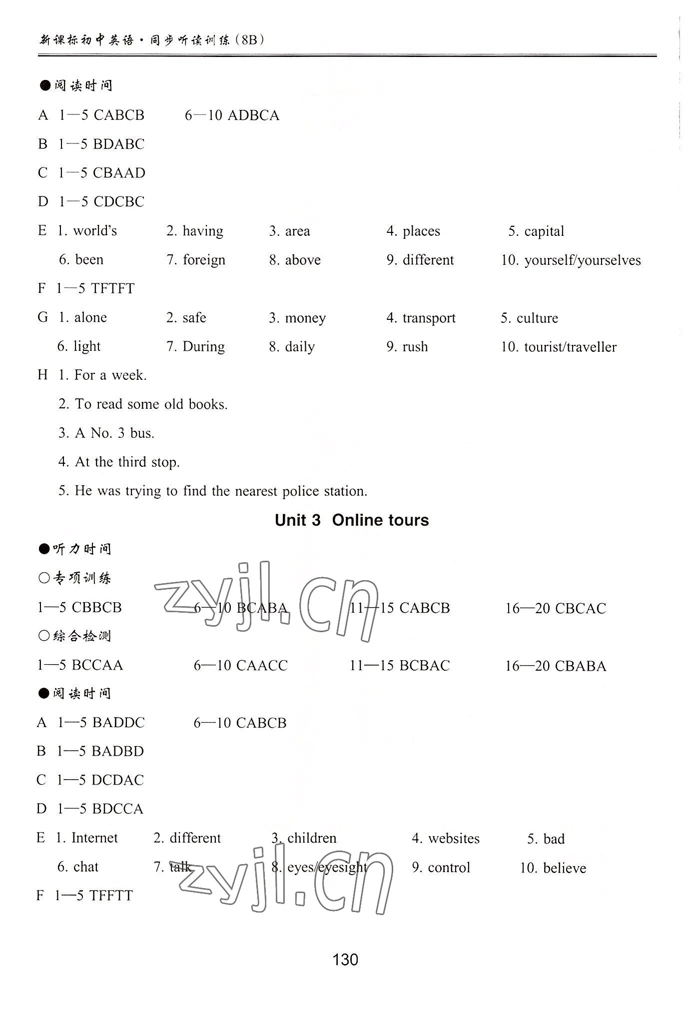 2022年新課標(biāo)初中英語同步聽讀訓(xùn)練八年級下冊 參考答案第2頁