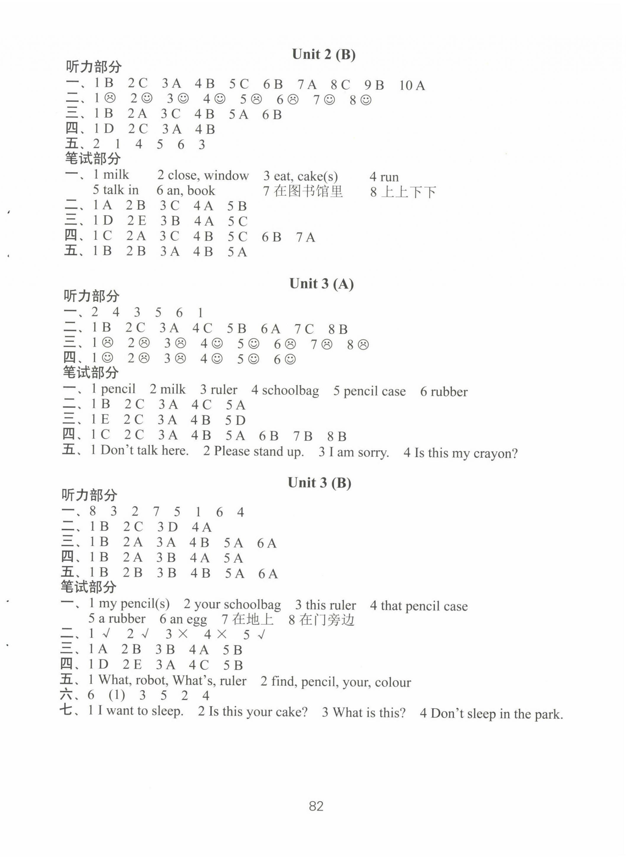 2022年課課練AB卷三年級英語下冊優(yōu)化版 參考答案第2頁