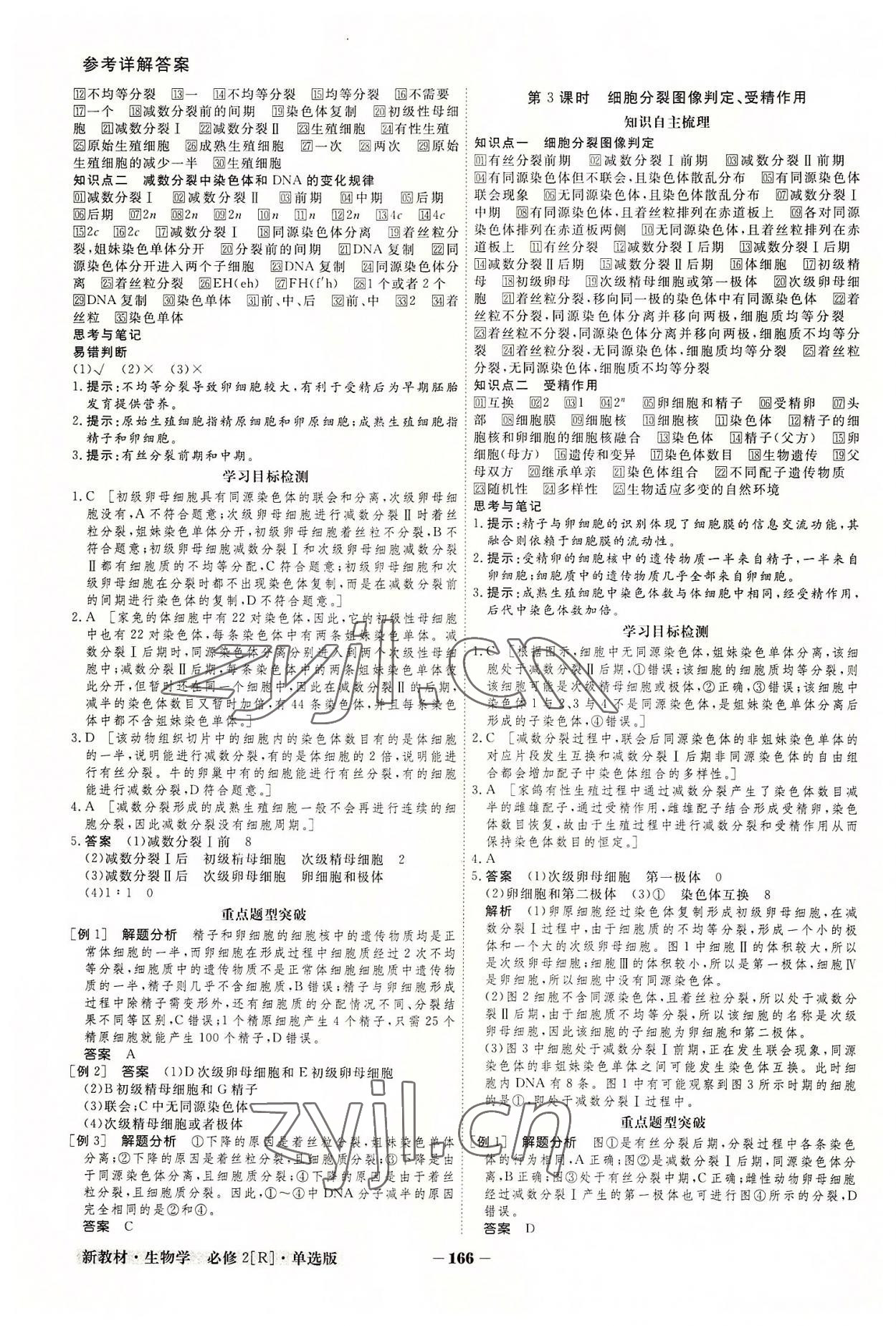 2022年金版教程高中新課程創(chuàng)新導(dǎo)學(xué)案高中生物必修2人教版 參考答案第6頁